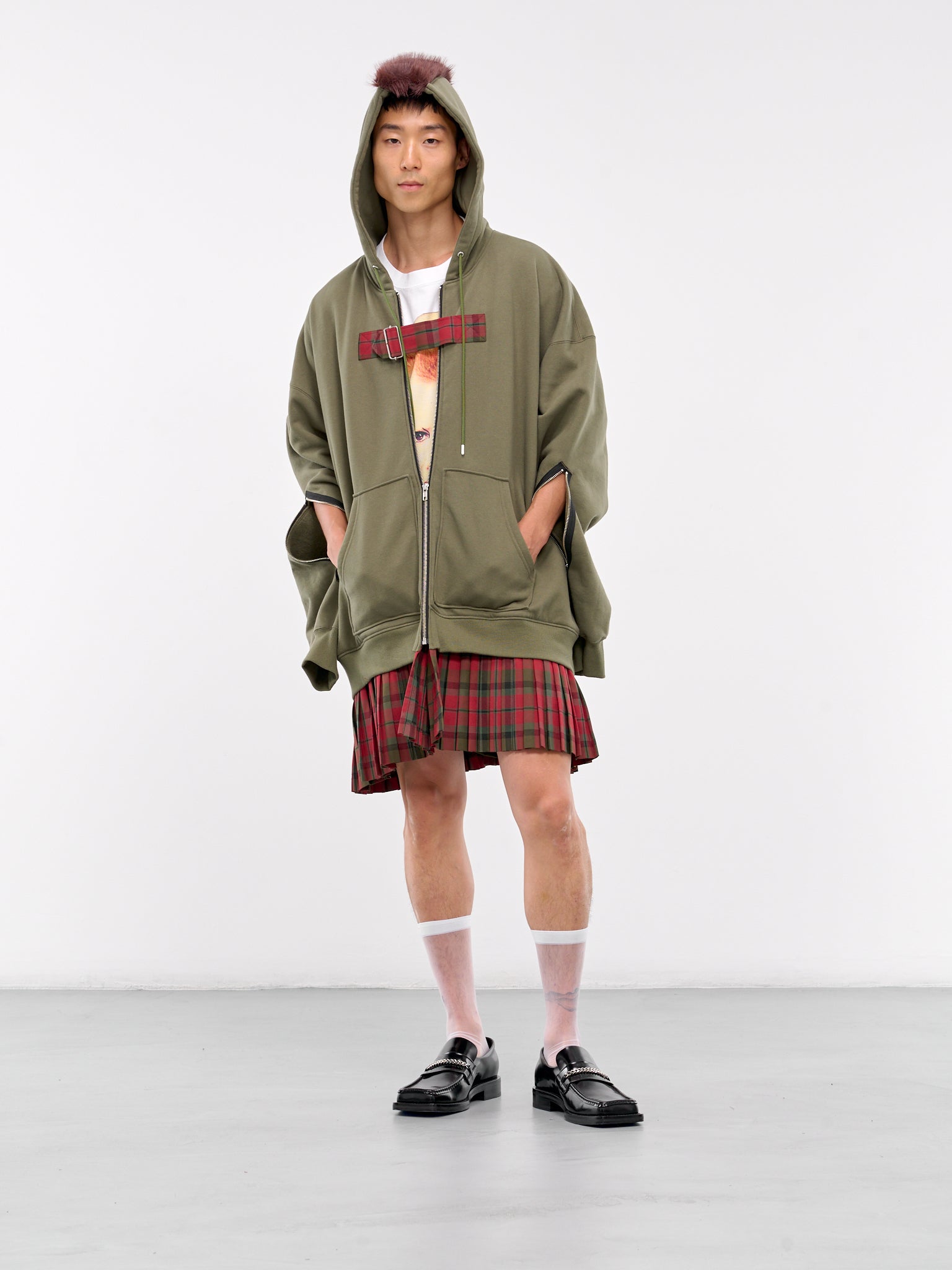 Mohawk Punk Hoodie (KL874-KHAKI-GREEN)