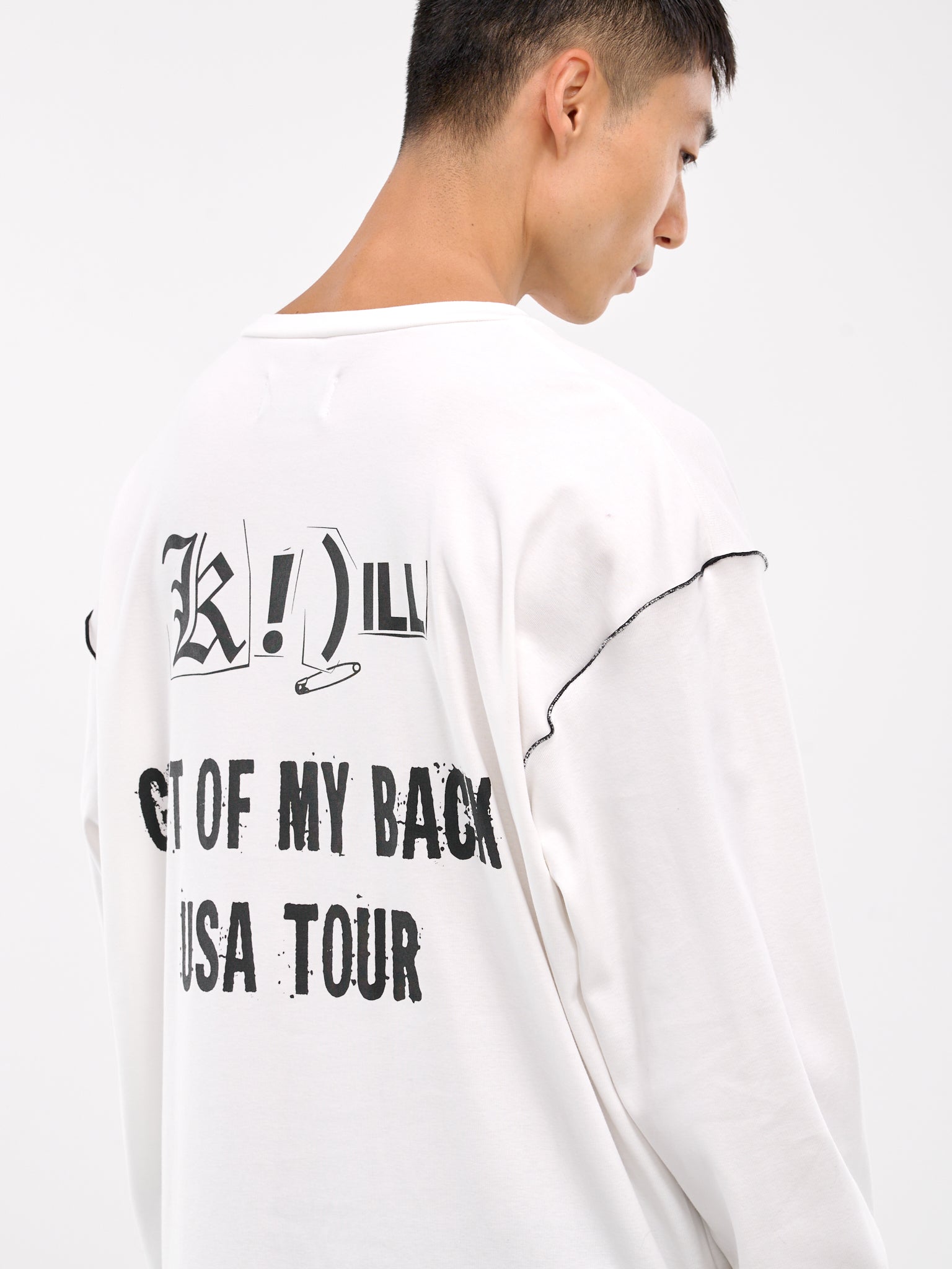 【BAON】[unisex] Kiori Sun Printing Over Long Sleeve Tee Graphic Long Sleeve Tee (KL881-WHITE)