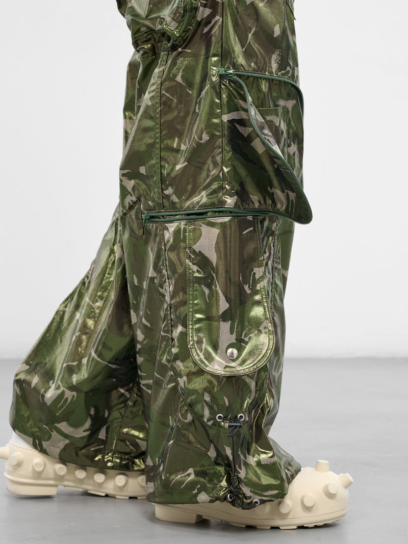 Green Coated Camo Cargo Pants (KL979-CAMO-GREEN)