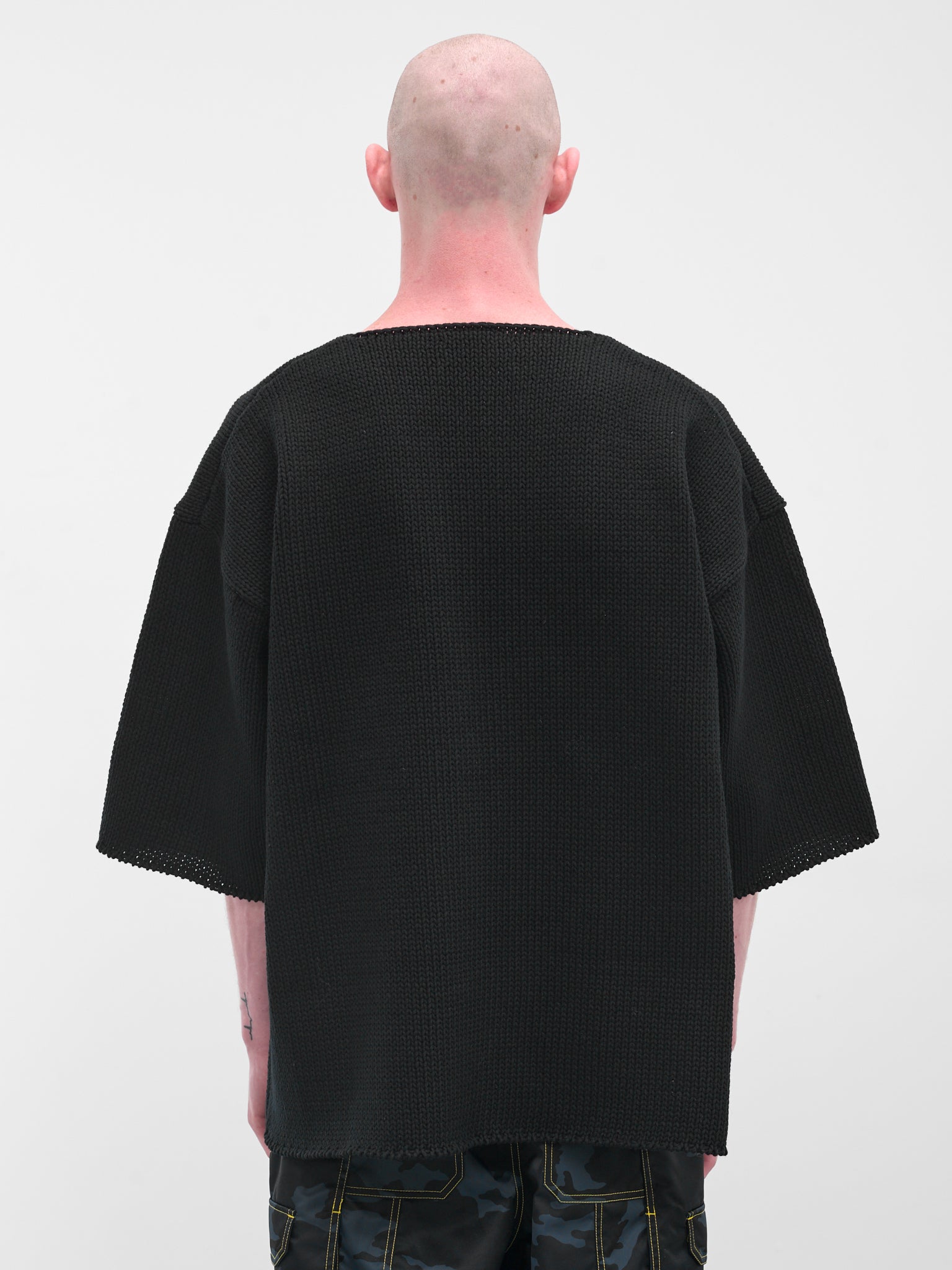 Black Knit Graphic Pin Sweater (KL992-BLACK)