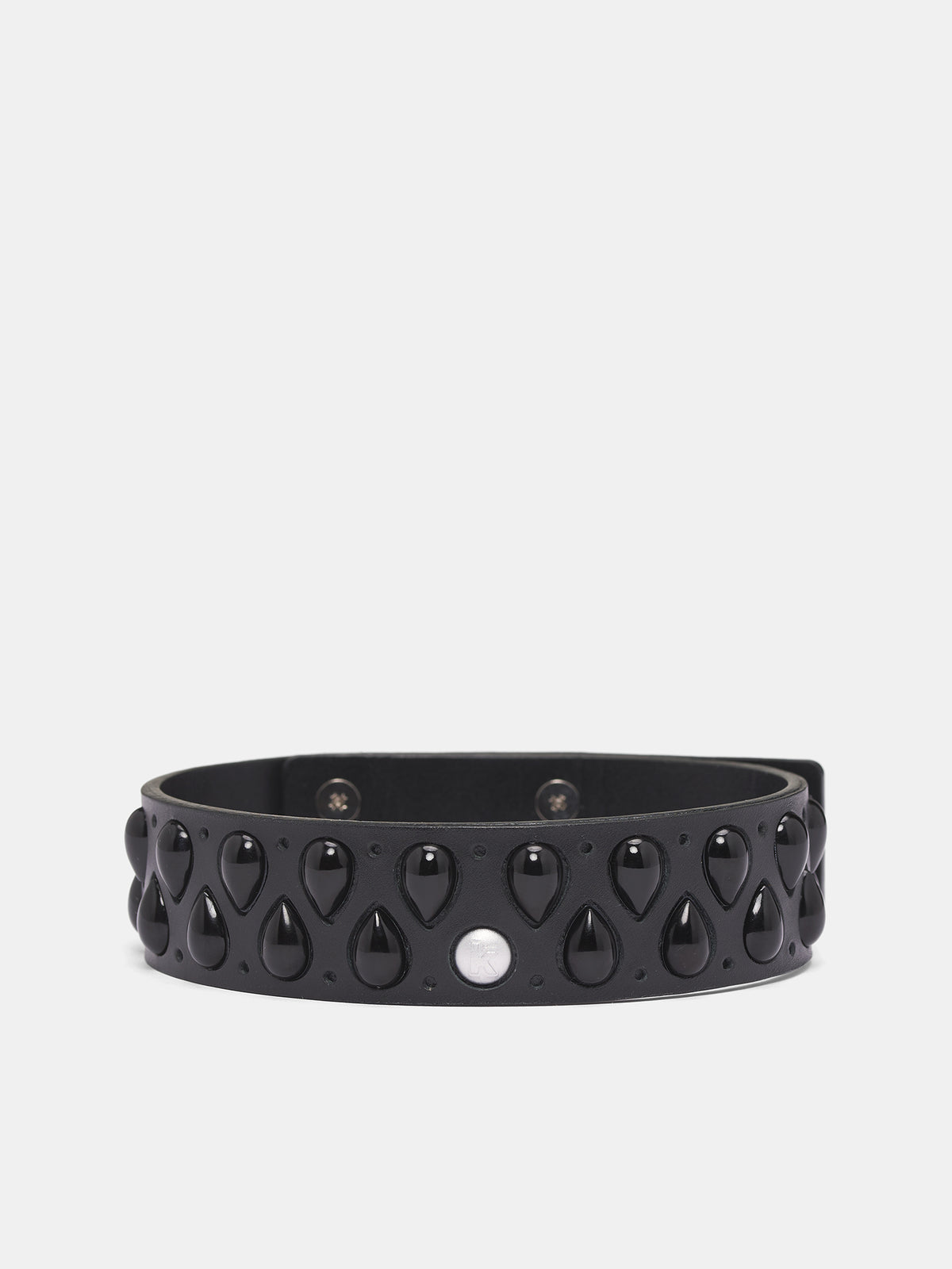 Black Leather Asphault Choker (KMKSS26-ASTCK-BLK-BLACK)