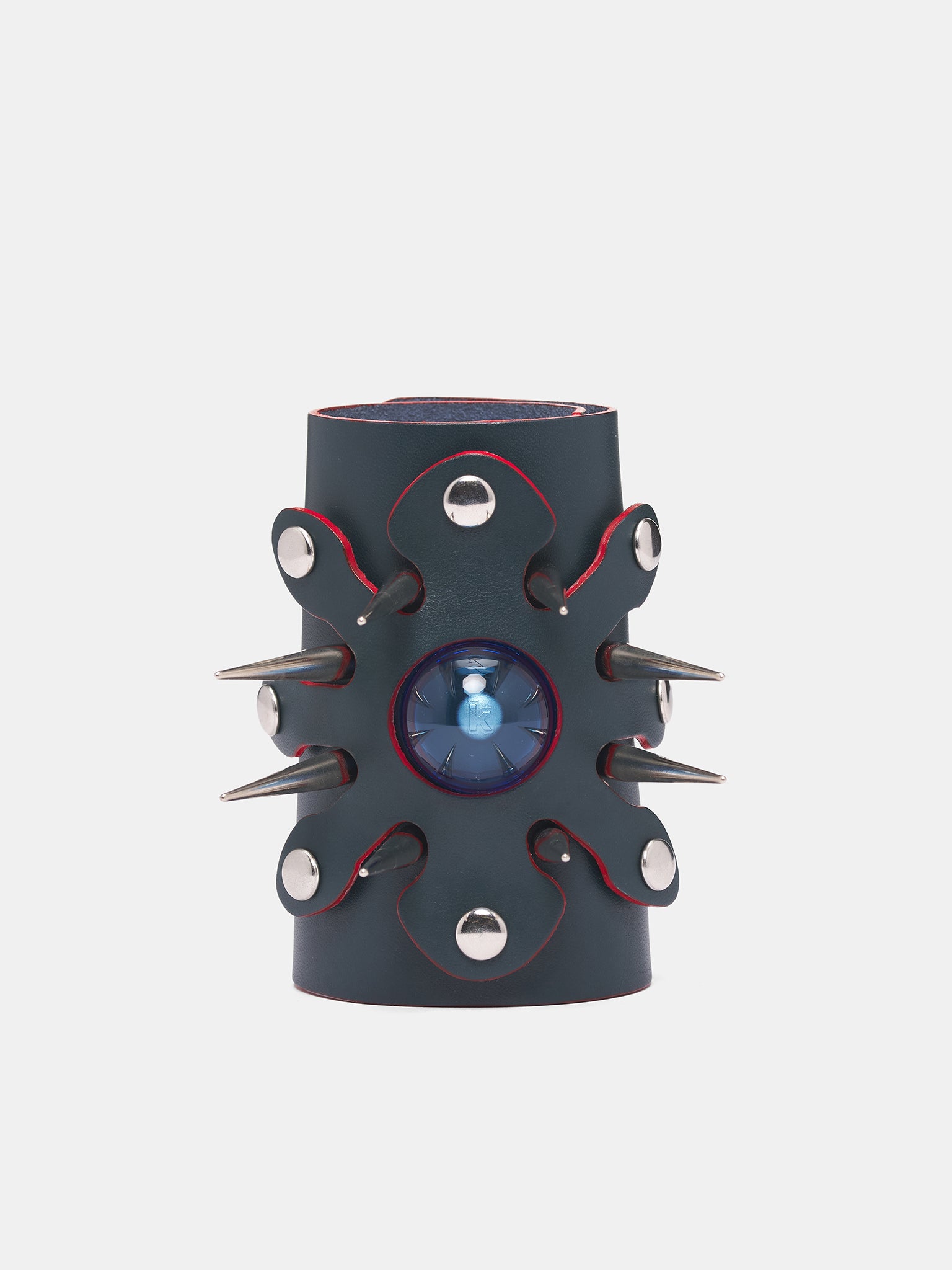 'Azurite' Leather Mandala Handcuff (KMKSS26-HDC-AZ-AZURITE)