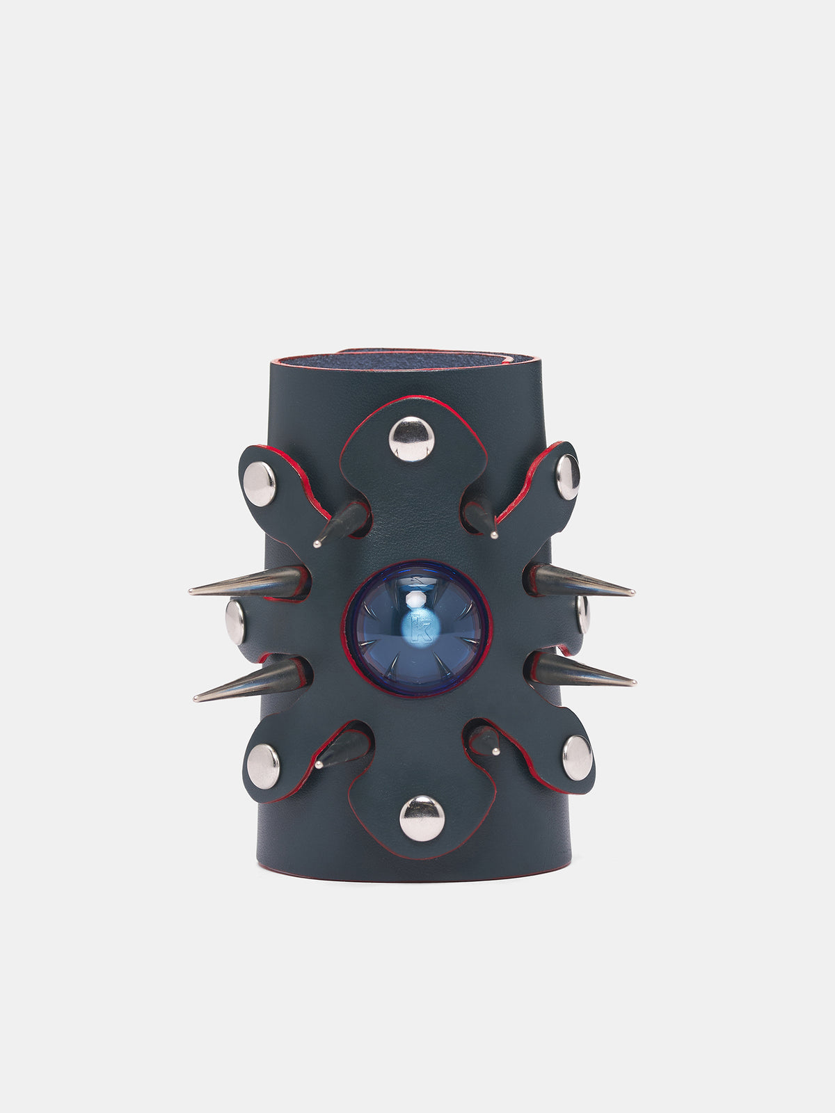 'Azurite' Leather Mandala Handcuff (KMKSS26-HDC-AZ-AZURITE)