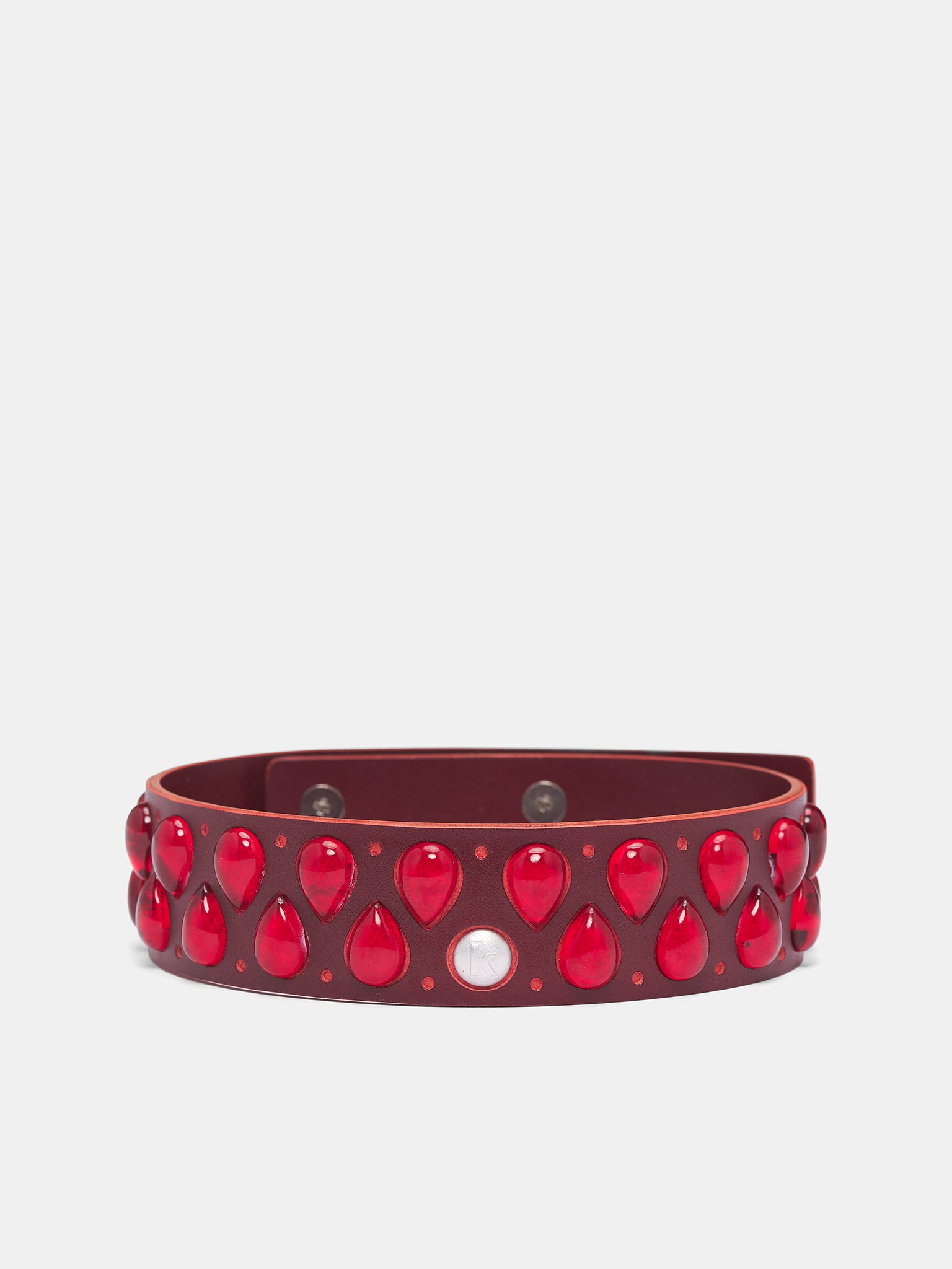 Red Leather Hematite Choker (KMKSS26-HMTCK-RD-RED)