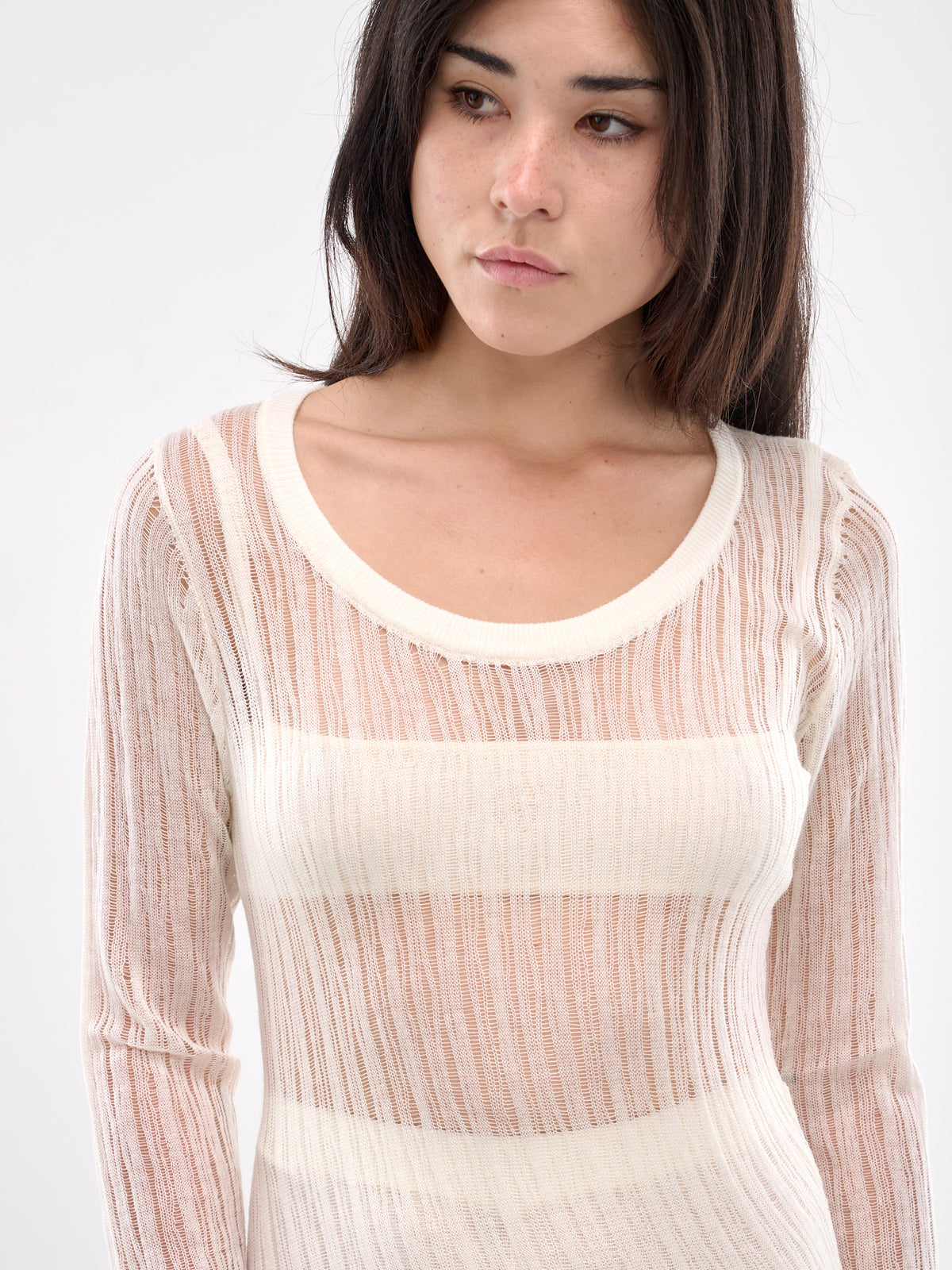 Distressed Knit Top (KN-02WH-WHITE)