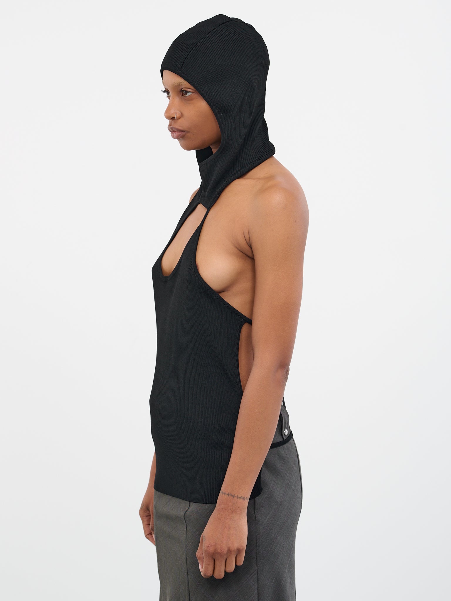 Hooded Knit Top (KN-03BK-BLACK)