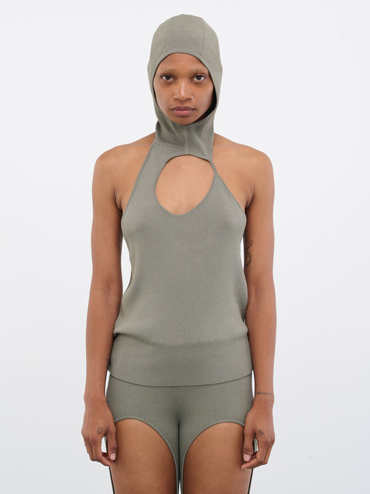 Hooded Knit Top (KN-03BK-BLACK)