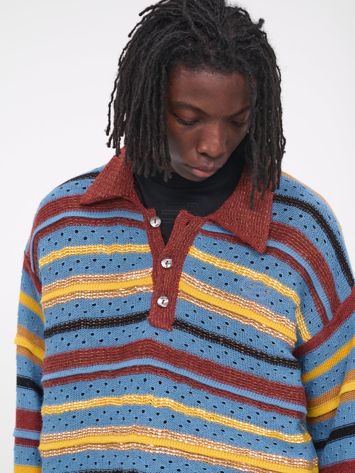 Dropout Stripe Polo (KN-05-REDEEM-BLUE)