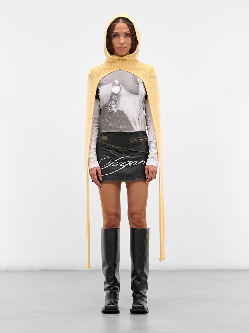 Yellow Knit Hooded Scarf (KN-05Y-YELLOW)