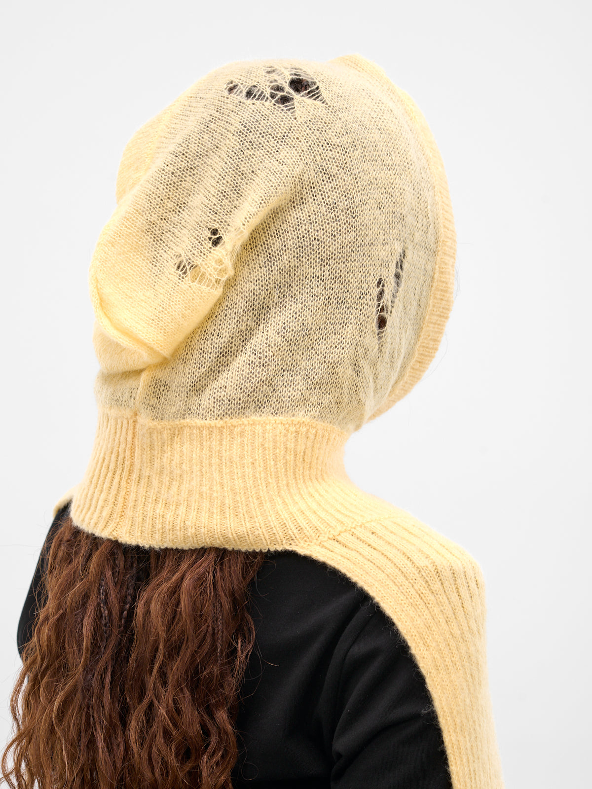 Yellow Knit Hooded Scarf (KN-05Y-YELLOW)