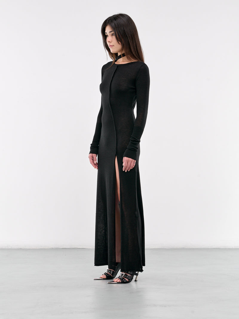 High Split Maxi Dress (KN-07BK-BLACK)