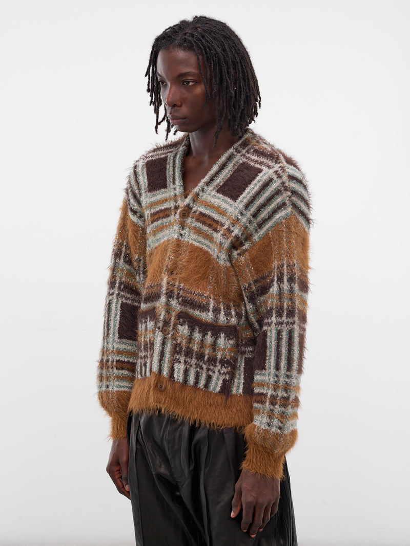 Beige Luster Check Knit Cardigan (KN-SV-NGA-1001-BEIGE)