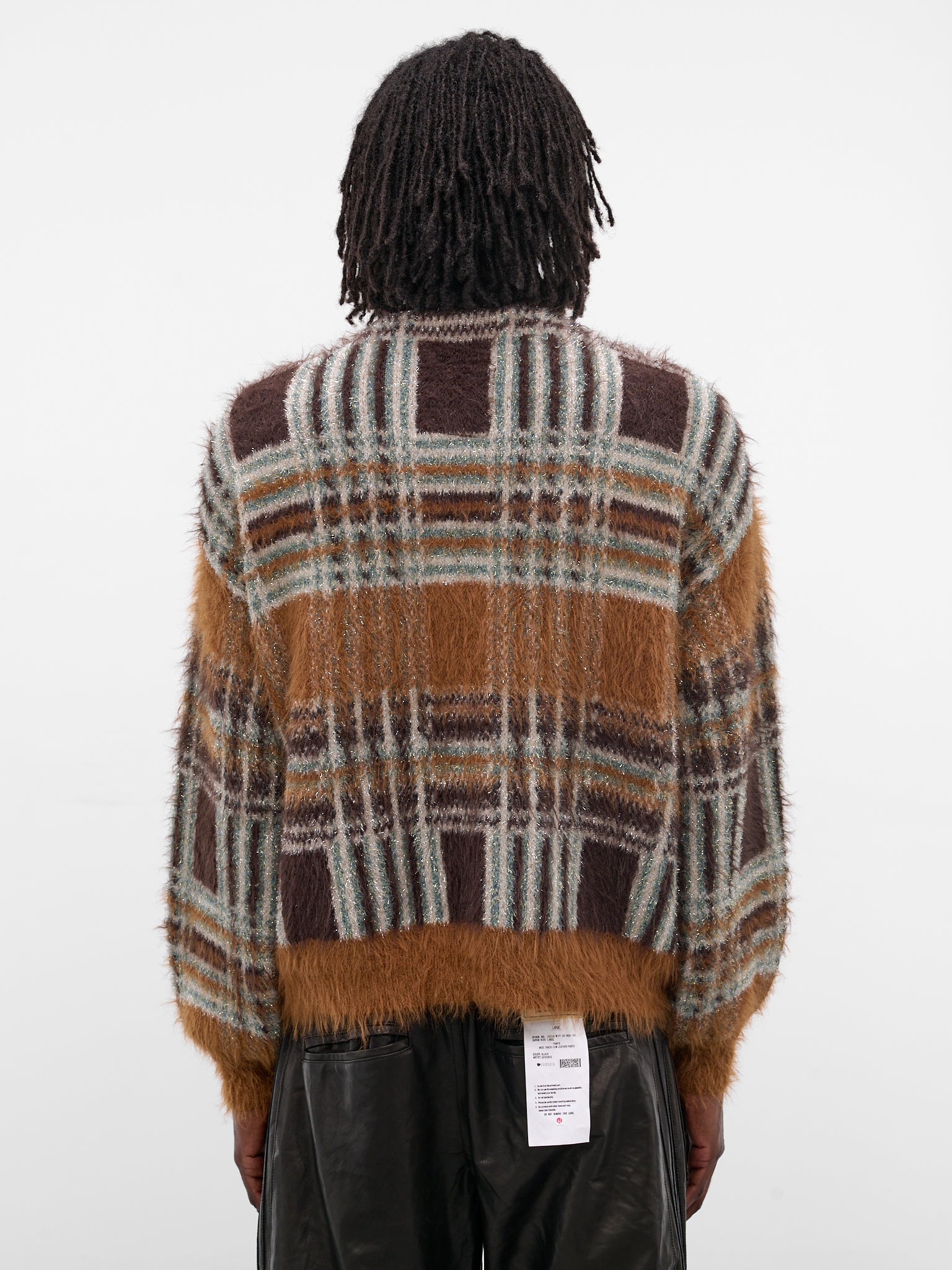 Beige Luster Check Knit Cardigan (KN-SV-NGA-1001-BEIGE)