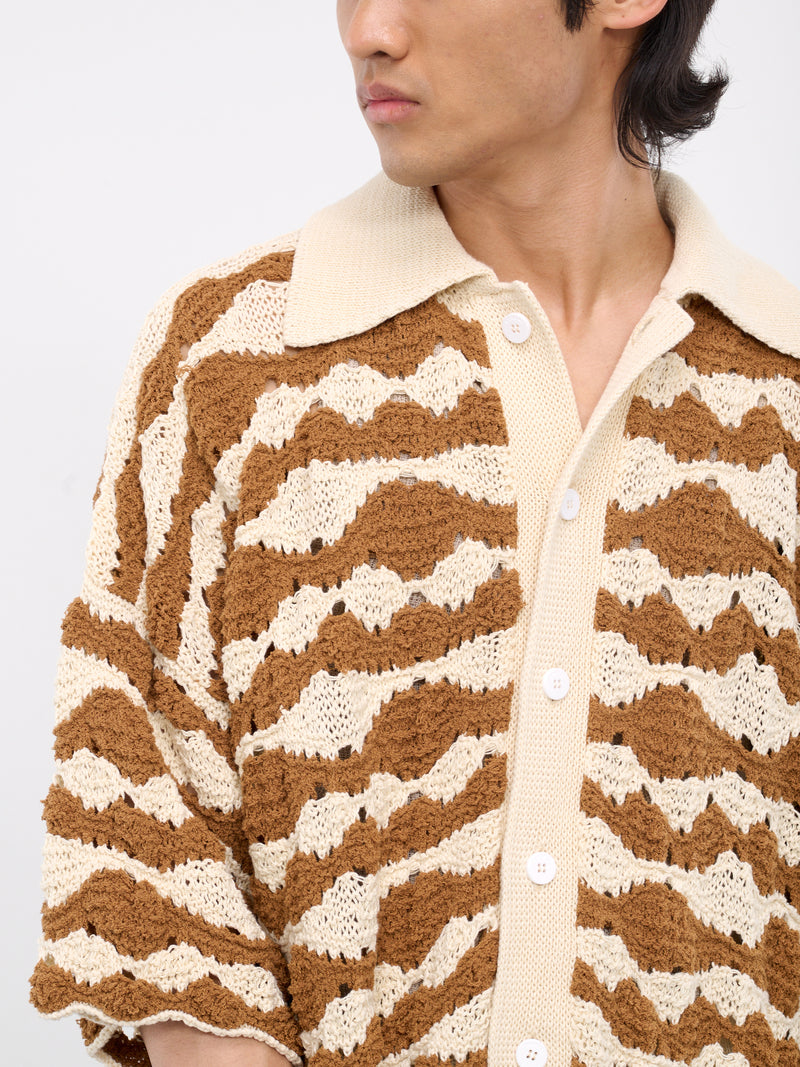 Knit Shirt (KN006-RAFFIA-BROWN)