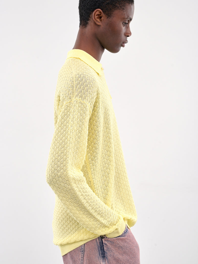 Long Sleeve Knit Polo (KN009-YELLOW)