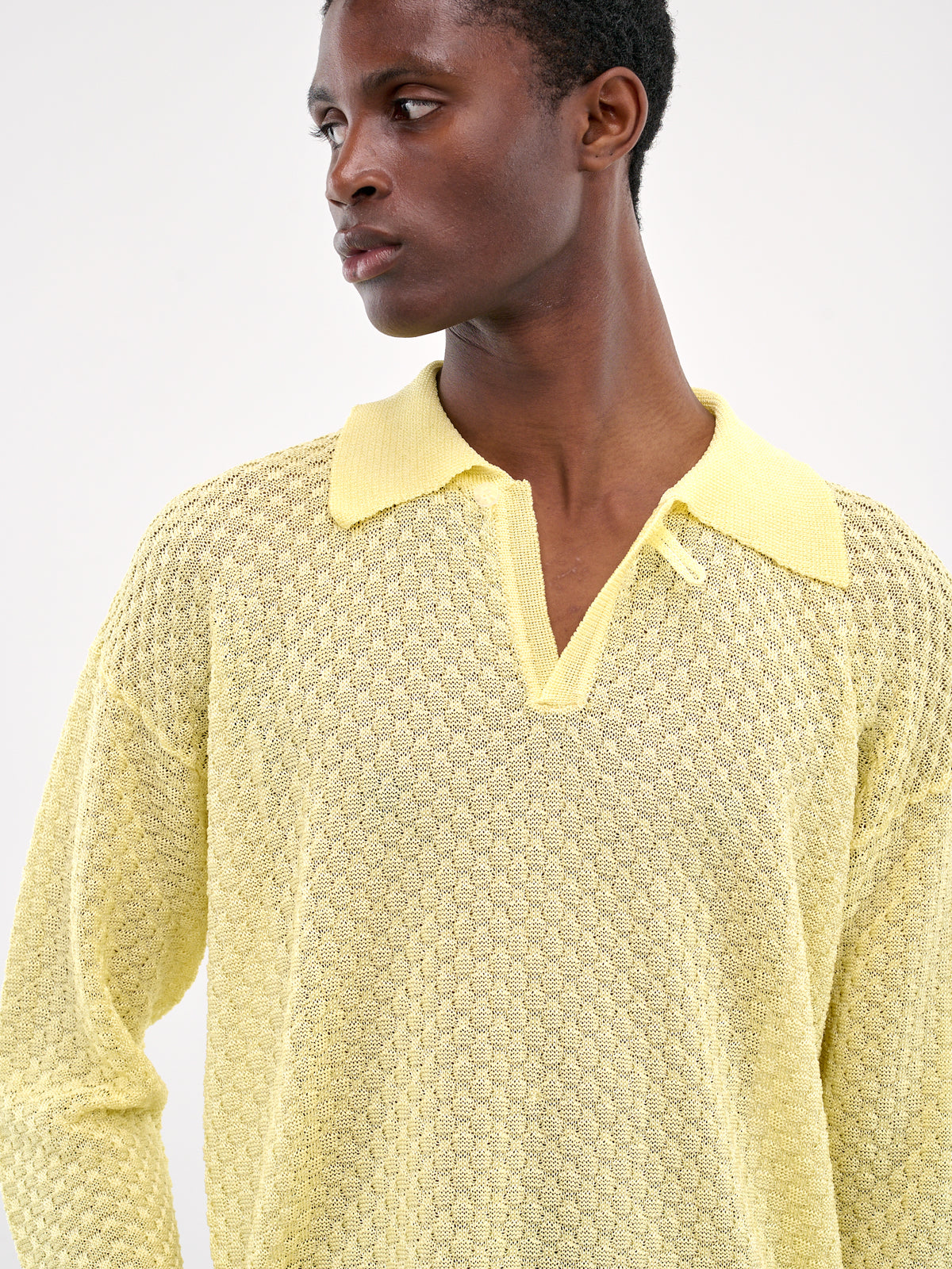 Long Sleeve Knit Polo (KN009-YELLOW)