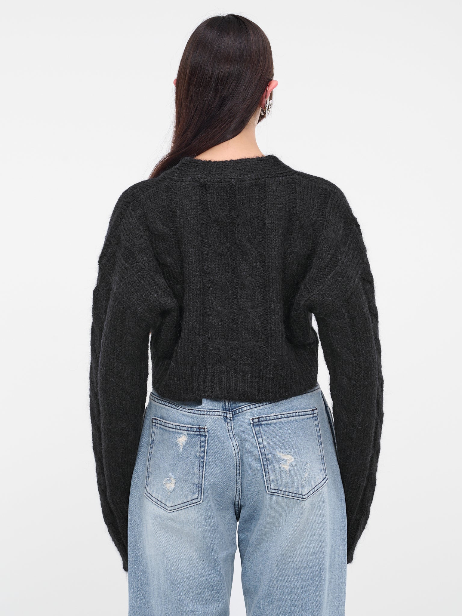 Pearl Crop Cardigan (KN012-BK-BLACK)