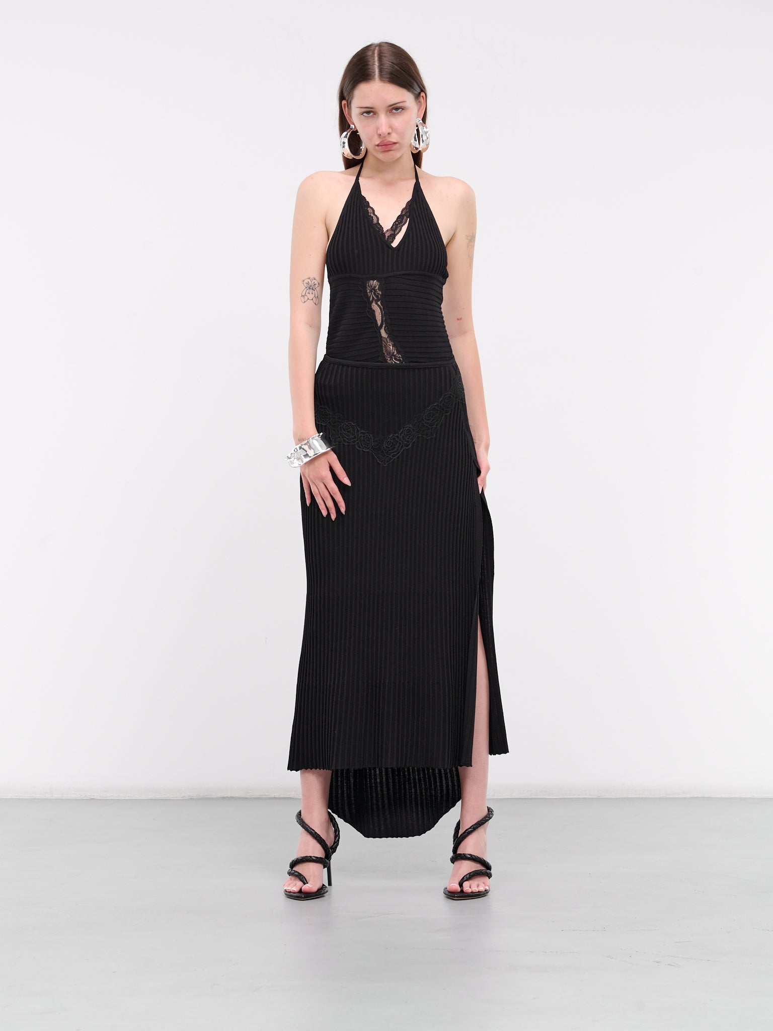 Asymmetric Maxi Skirt (KN019-BLACK)