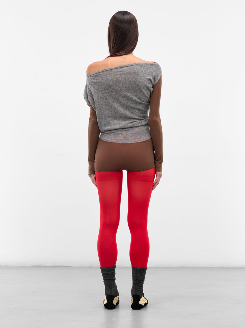 Two-Tone Heiss Knit Leotard (KN02-99-BROWN)