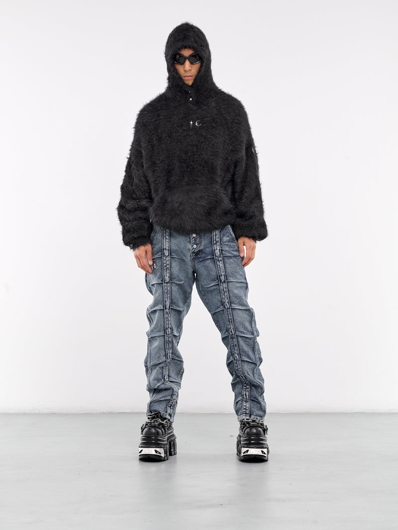 Pack Fur Zip-Up Hoodie (KN1101-BLACK)