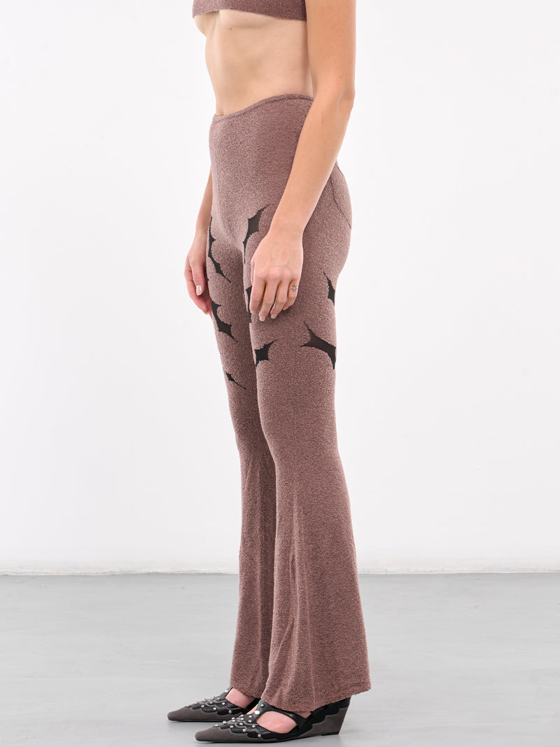 Thorn Intarsia Flared Trousers (KN14T-TEA-ROSE)