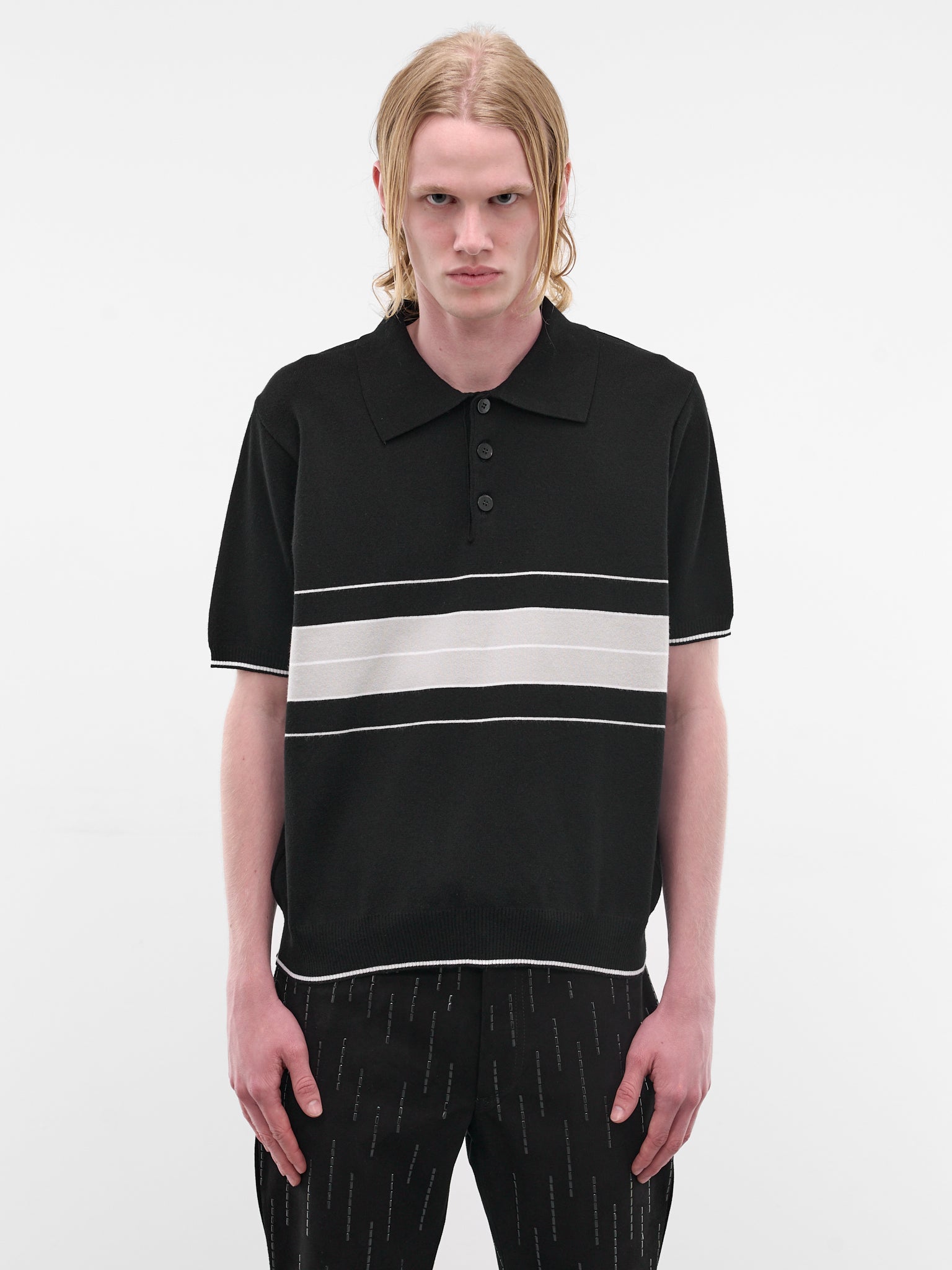 ERNEST W. BAKER Striped Polo Shirt | H.Lorenzo - front