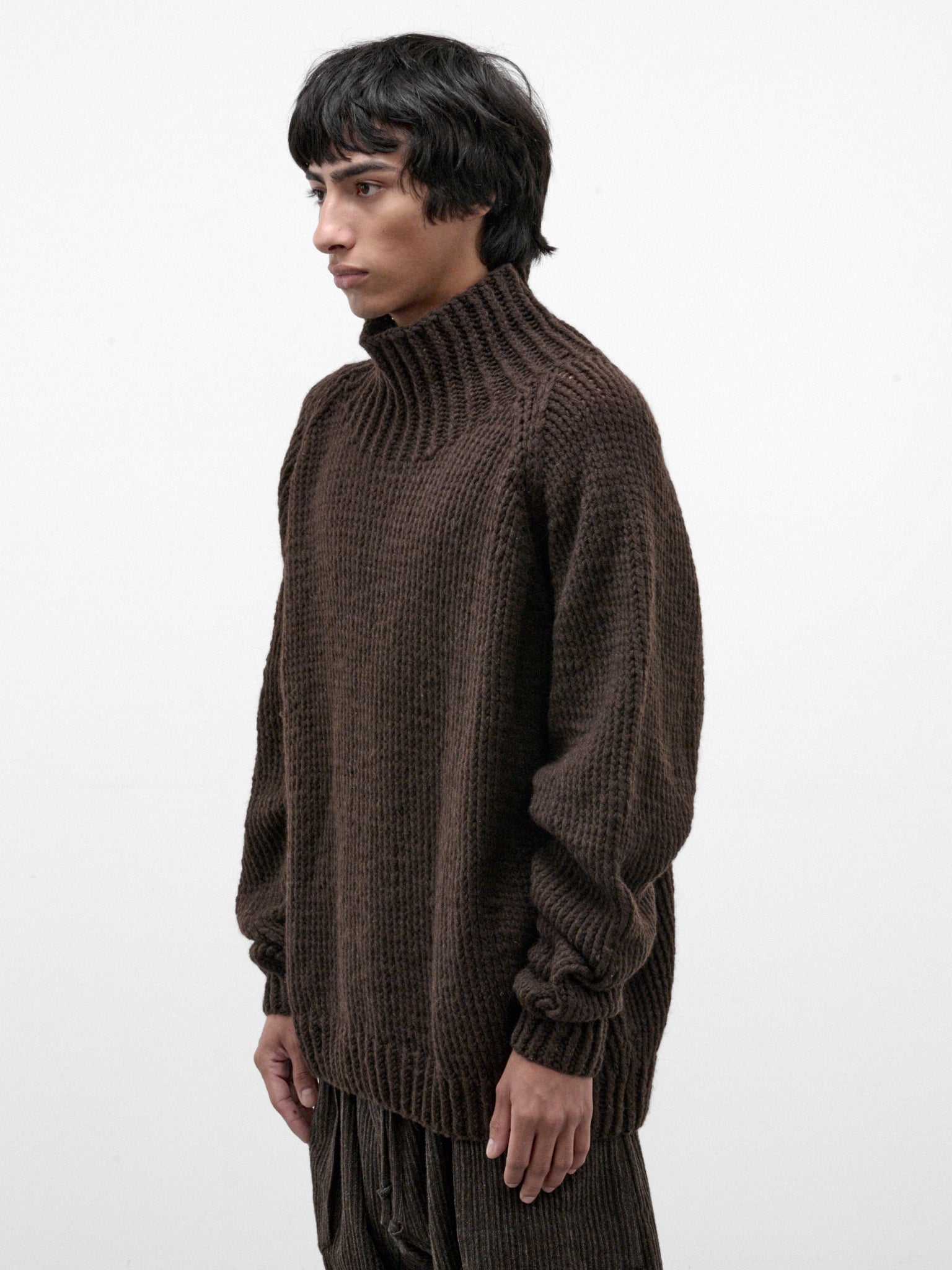 Brown Yak Wool Knit Turtleneck (KNIT#68-DARK-BROWN)