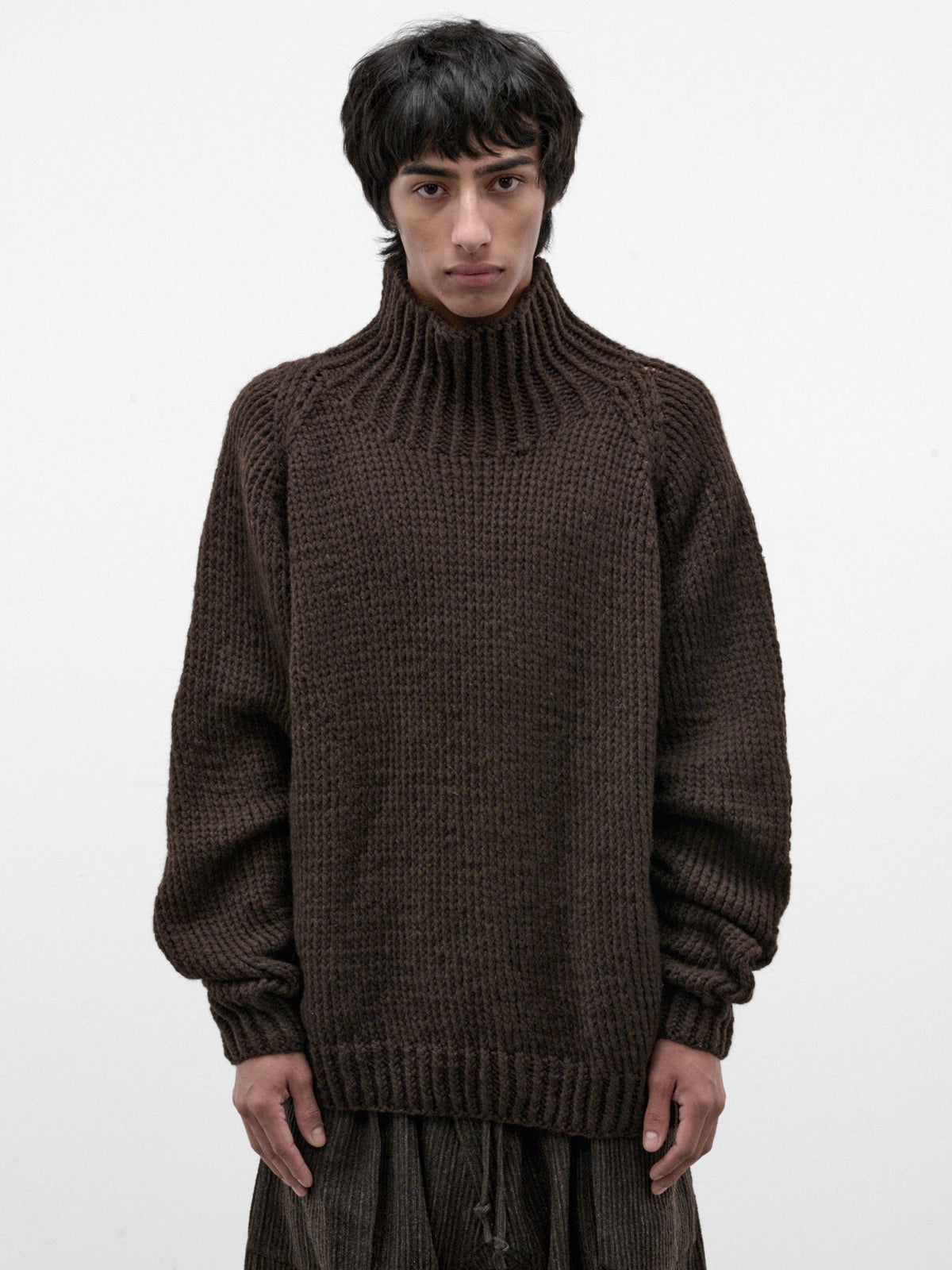 Brown Yak Wool Knit Turtleneck (KNIT#68-DARK-BROWN)