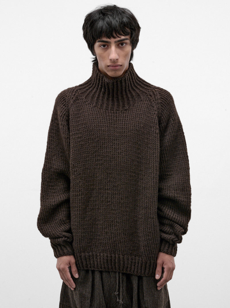 Brown Yak Wool Knit Turtleneck (KNIT#68-DARK-BROWN)