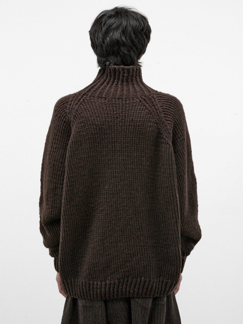 Brown Yak Wool Knit Turtleneck (KNIT#68-DARK-BROWN)