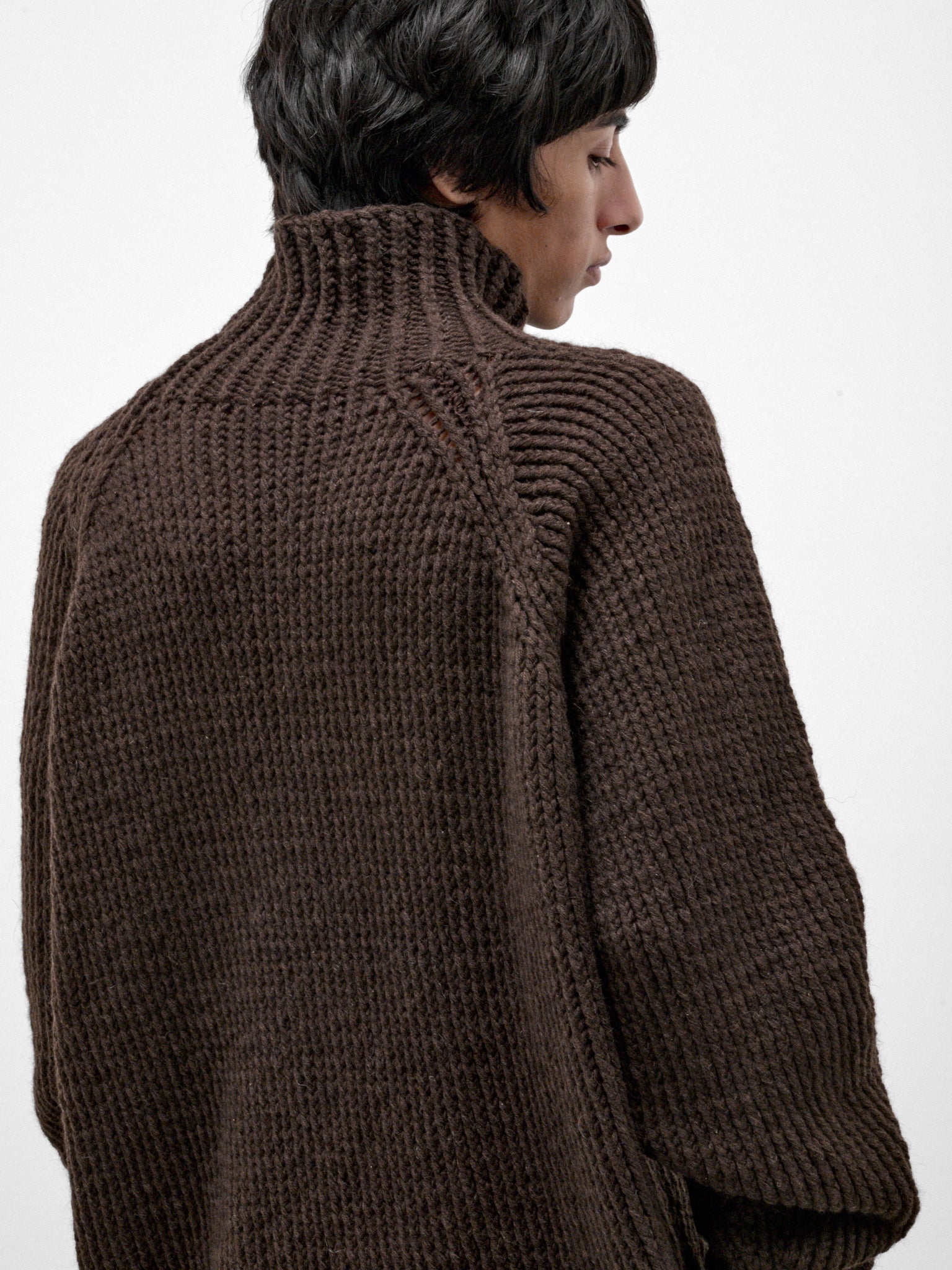 Brown Yak Wool Knit Turtleneck (KNIT#68-DARK-BROWN)