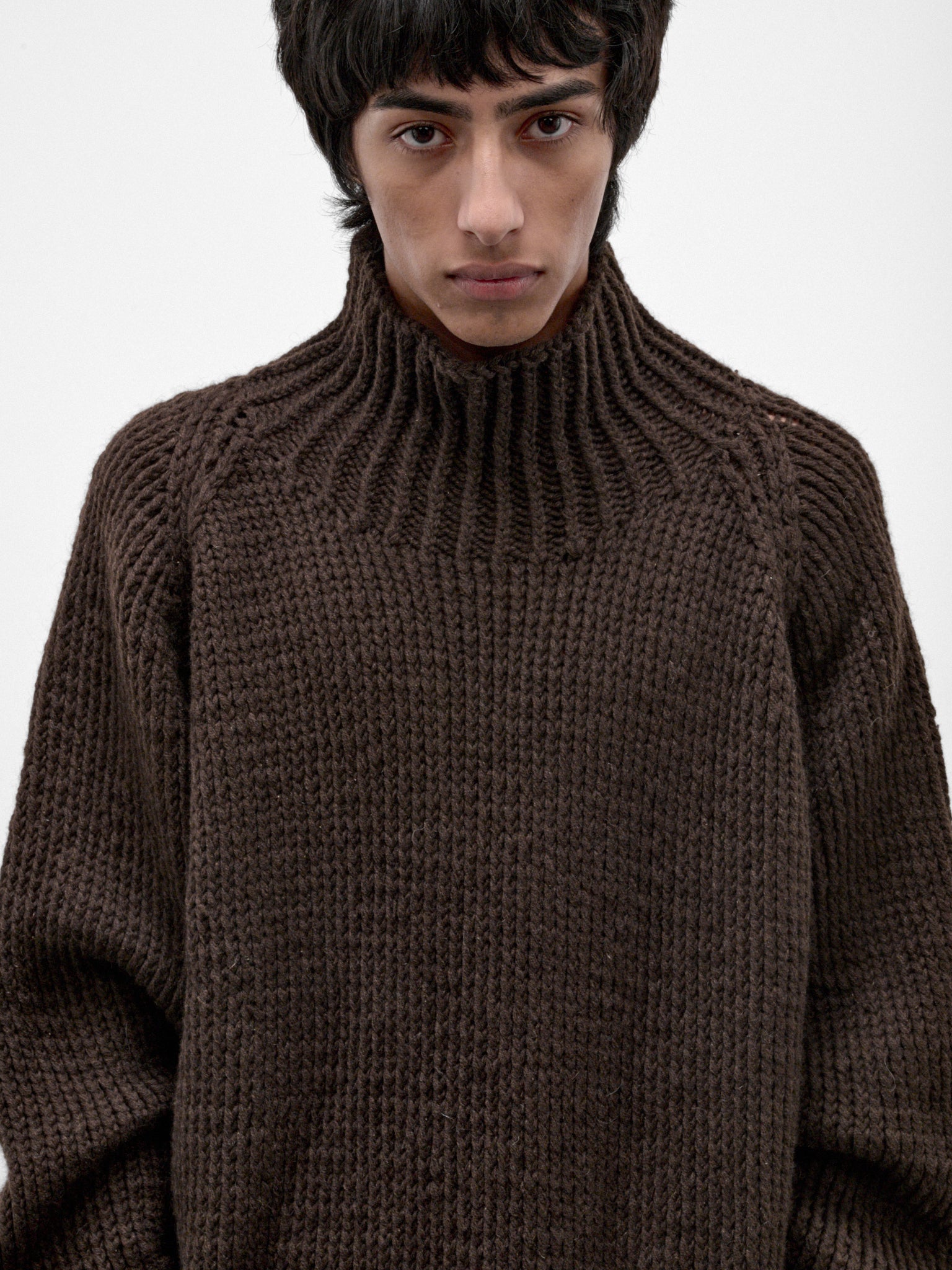 Brown Yak Wool Knit Turtleneck (KNIT#68-DARK-BROWN)