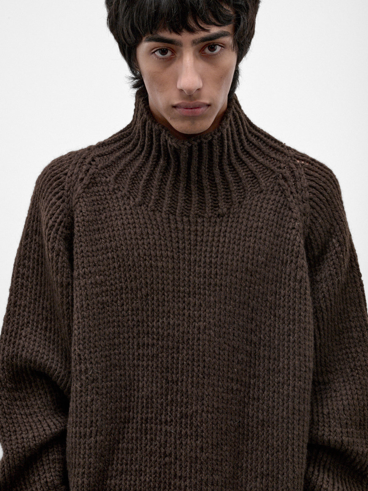 Brown Yak Wool Knit Turtleneck (KNIT#68-DARK-BROWN)