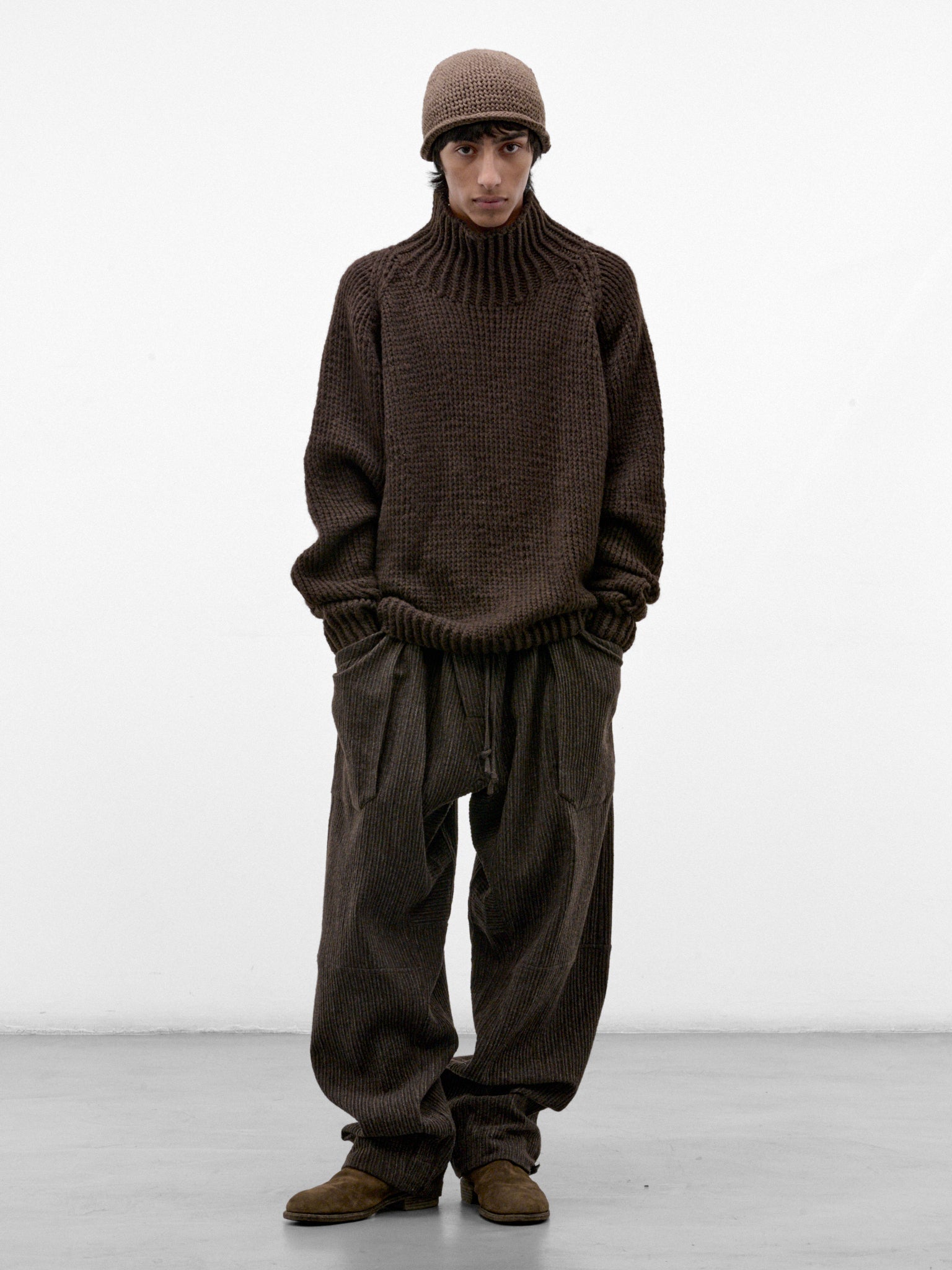 Brown Yak Wool Knit Turtleneck (KNIT#68-DARK-BROWN)