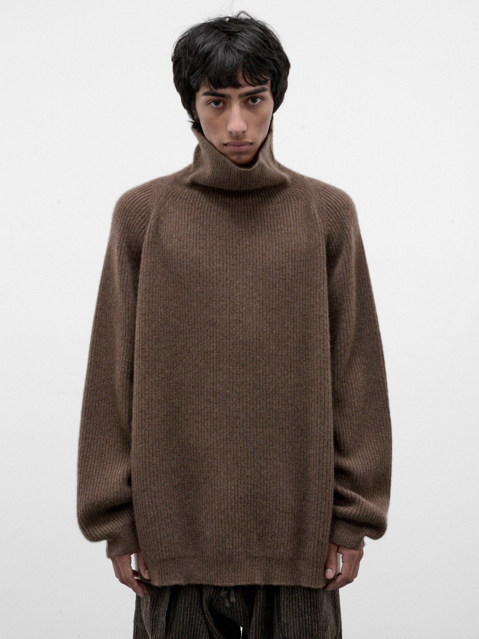 Beige Yak Wool Knit Turtleneck (KNIT#79-LIGHT-BROWN)