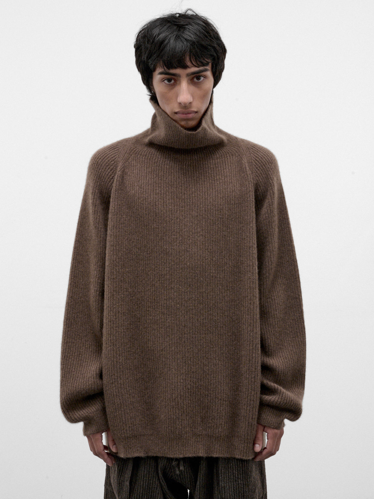 Beige Yak Wool Knit Turtleneck (KNIT#79-LIGHT-BROWN)