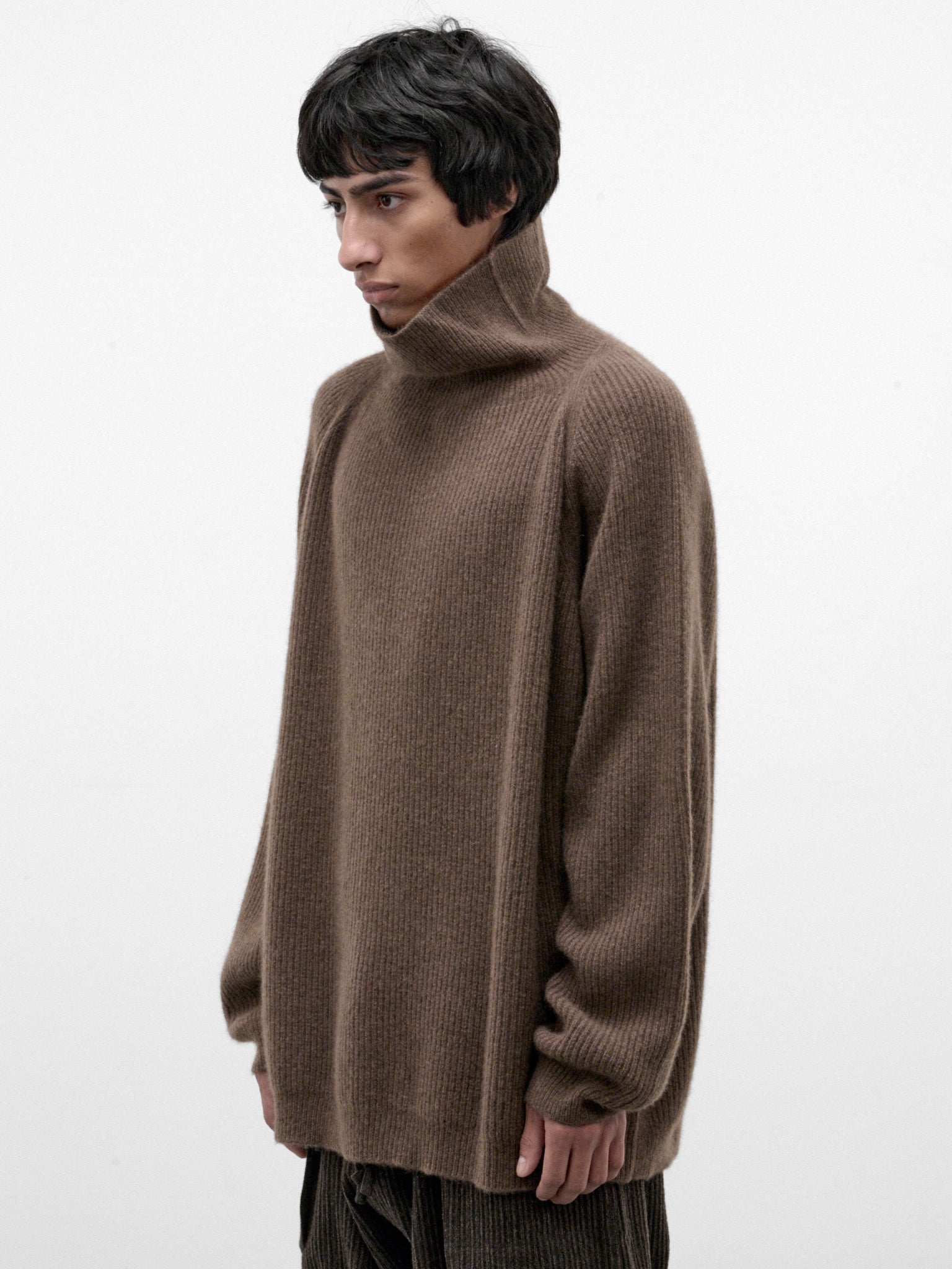 Beige Yak Wool Knit Turtleneck (KNIT#79-LIGHT-BROWN)