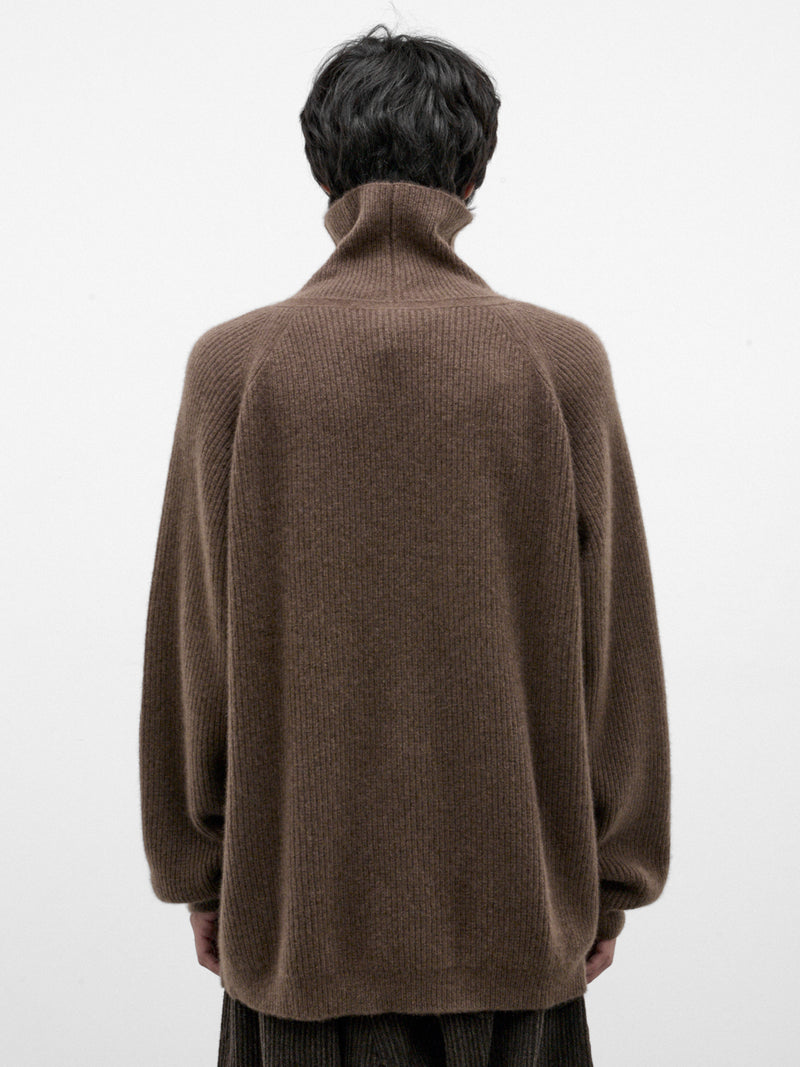 Beige Yak Wool Knit Turtleneck (KNIT#79-LIGHT-BROWN)