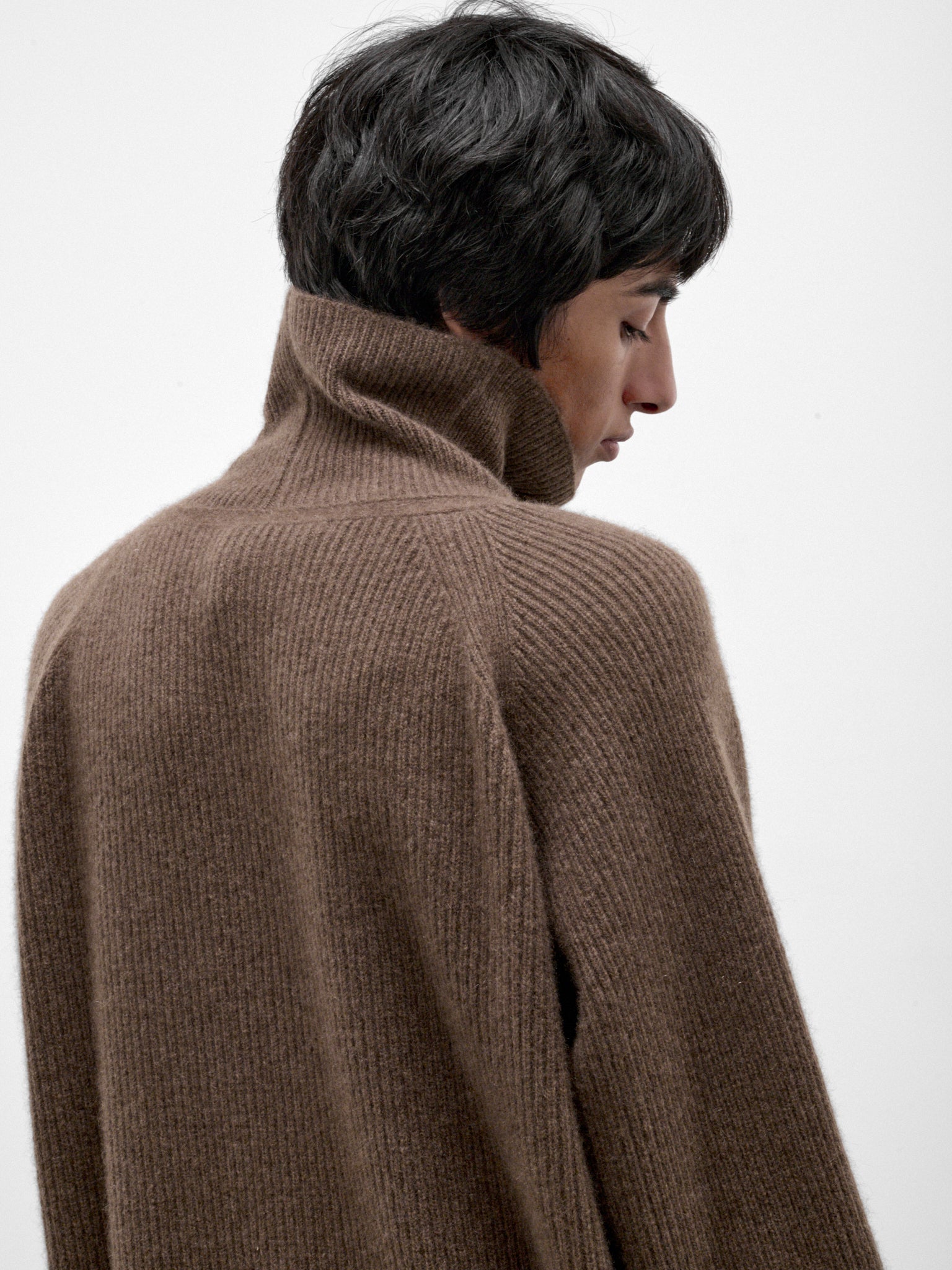Beige Yak Wool Knit Turtleneck (KNIT#79-LIGHT-BROWN)