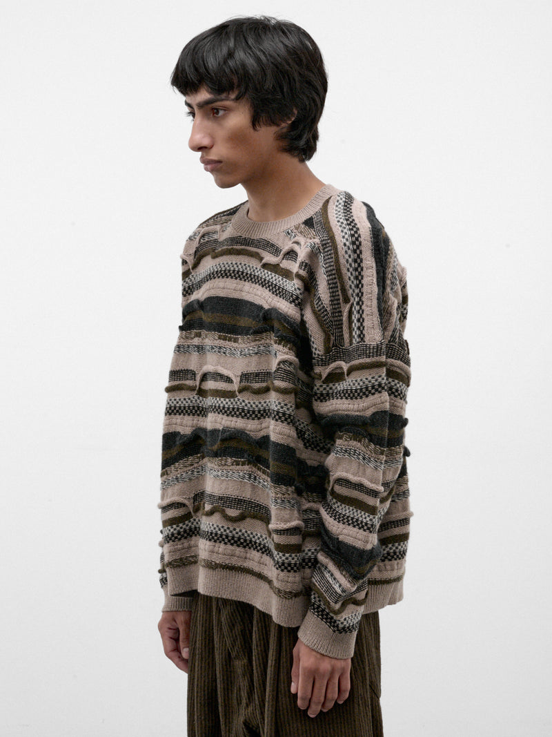 Varied Striped Wool Knit Sweater (KNIT#80-LIGHT-VARIATION)