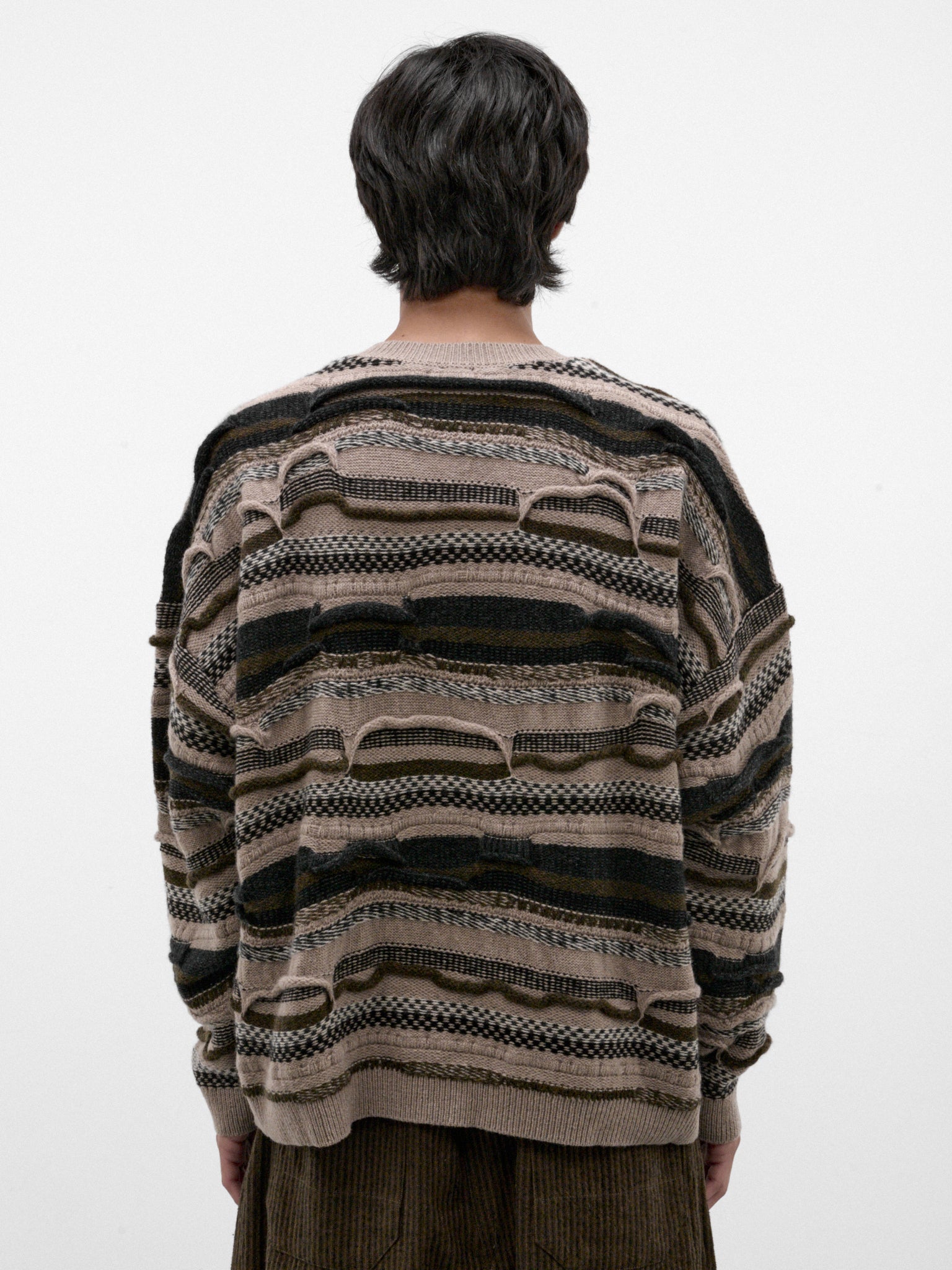 Varied Striped Wool Knit Sweater (KNIT#80-LIGHT-VARIATION)