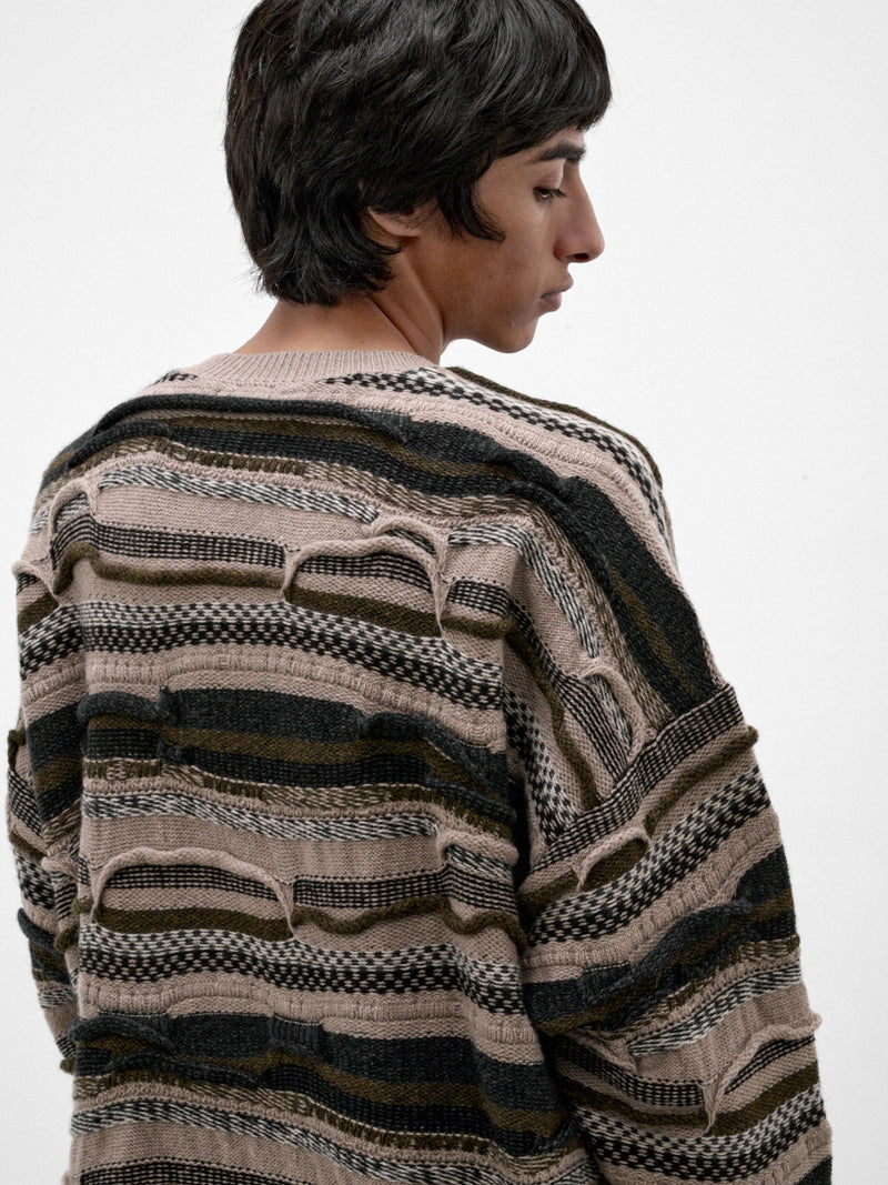Varied Striped Wool Knit Sweater (KNIT#80-LIGHT-VARIATION)