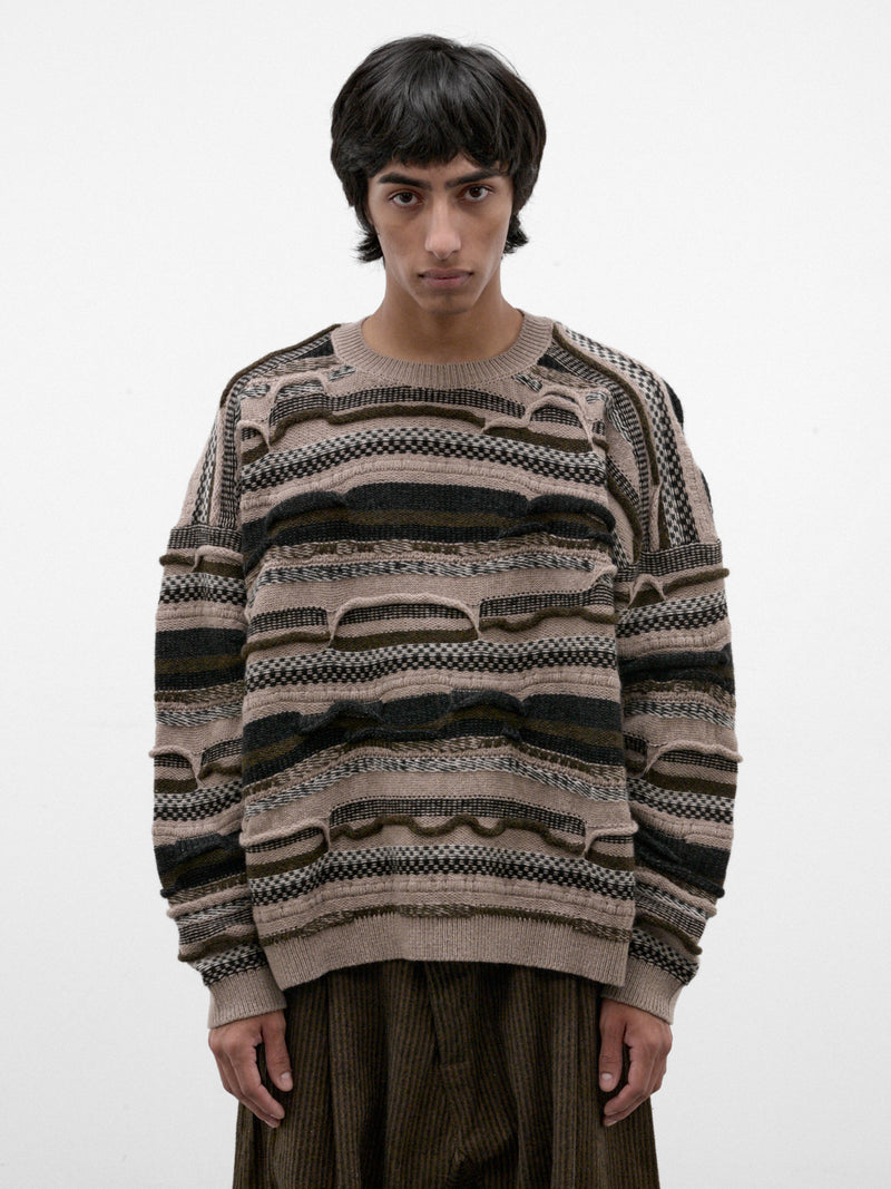 Varied Striped Wool Knit Sweater (KNIT#80-LIGHT-VARIATION)