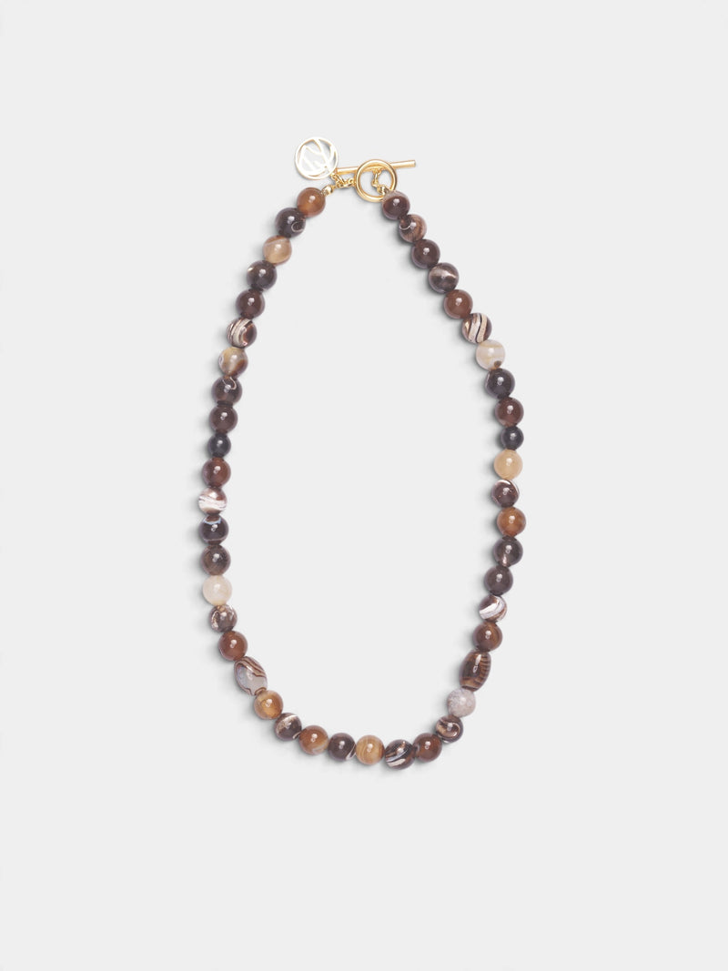 Brown Beaded Juzu Necklace (KO26AW002AC-JUZU-BROWN)