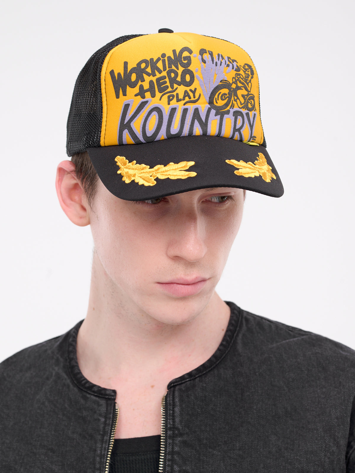 Kountry Racer Trucker Cap (KR2402XH17-ORANGE-BLACK)