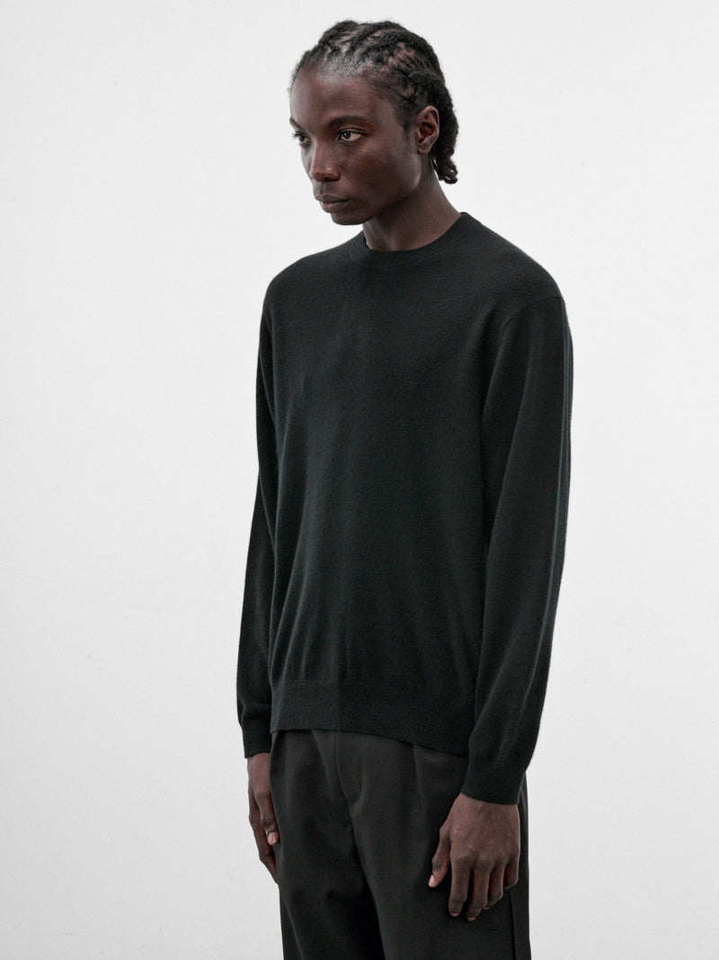 Black Baby Cashmere Crewneck Sweater (KRAGLW0911-BLACK)