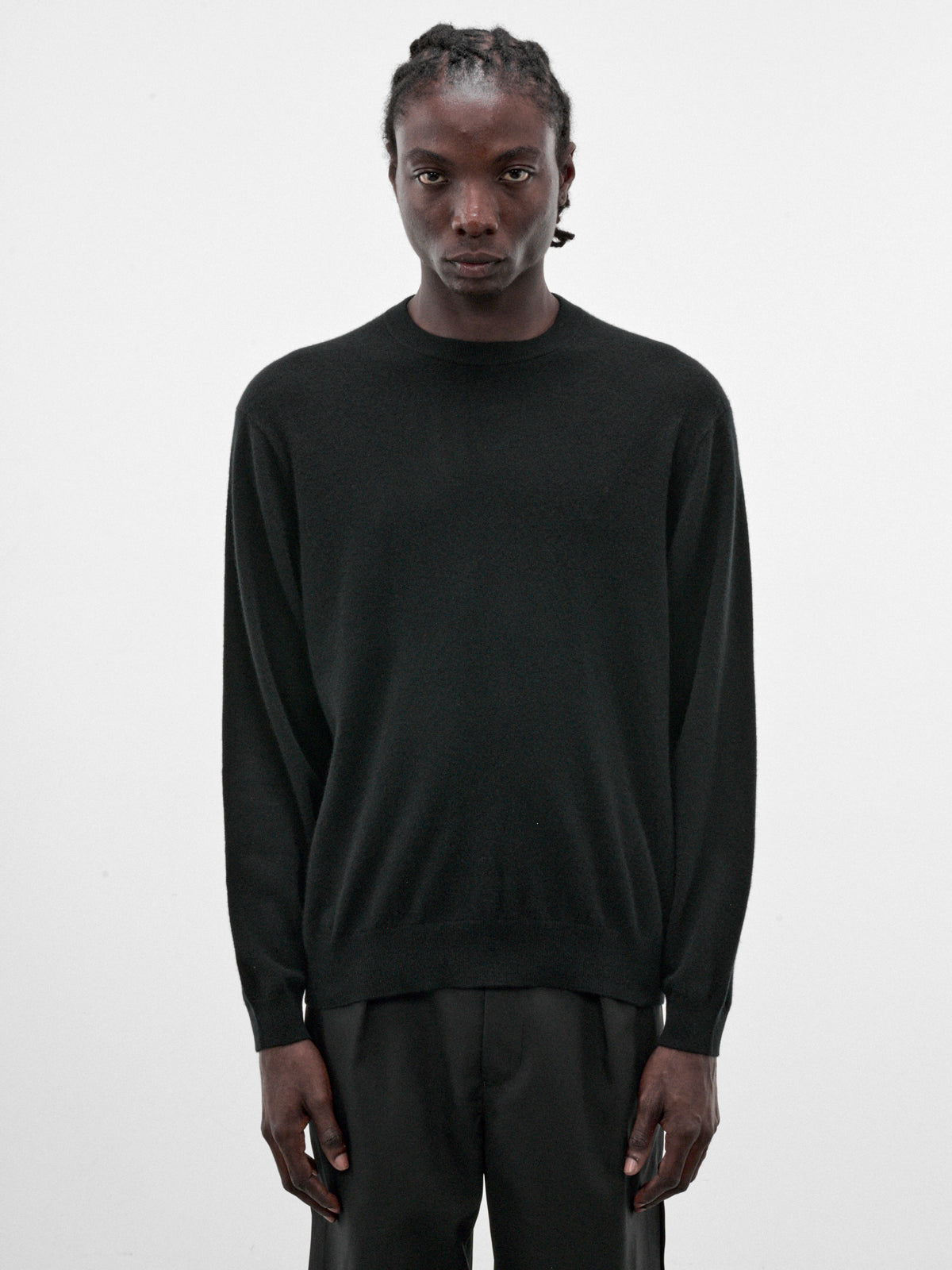 Black Baby Cashmere Crewneck Sweater (KRAGLW0911-BLACK)