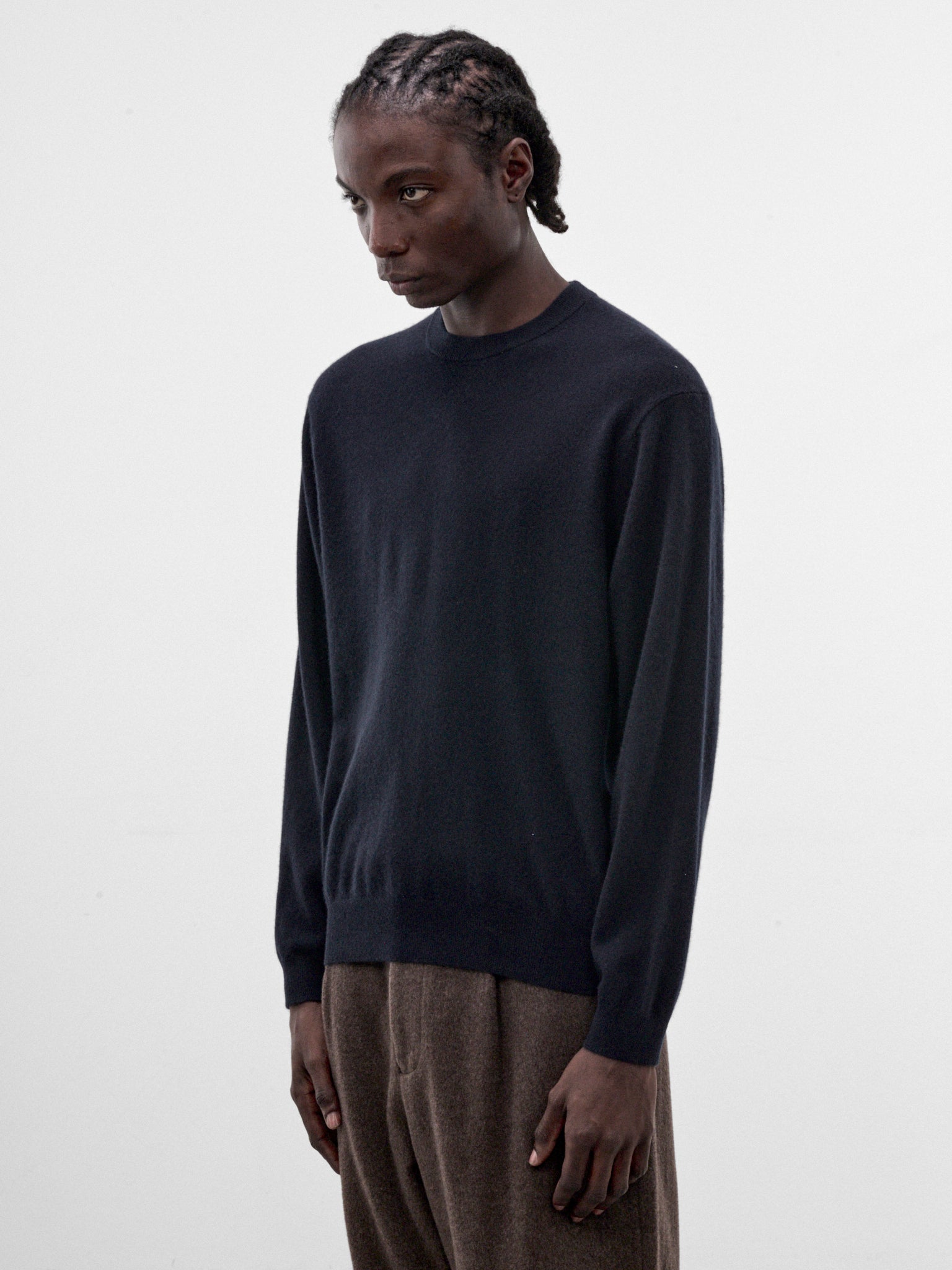 Navy Baby Cashmere Crewneck Sweater (KRAGLW0911-NAVY)