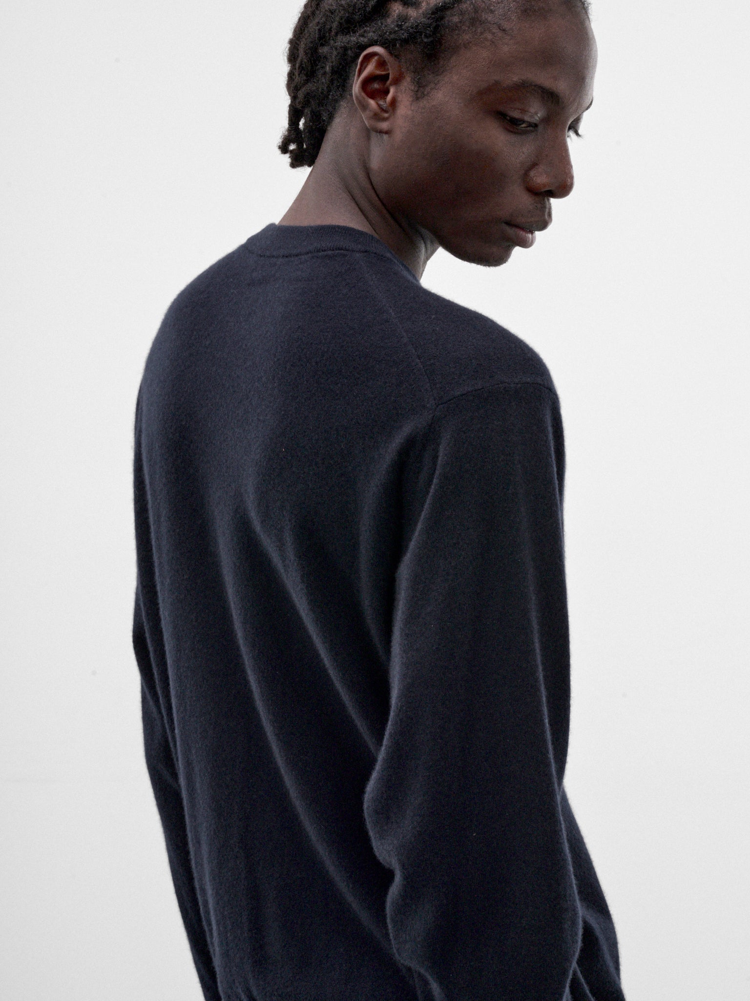 Navy Baby Cashmere Crewneck Sweater (KRAGLW0911-NAVY)