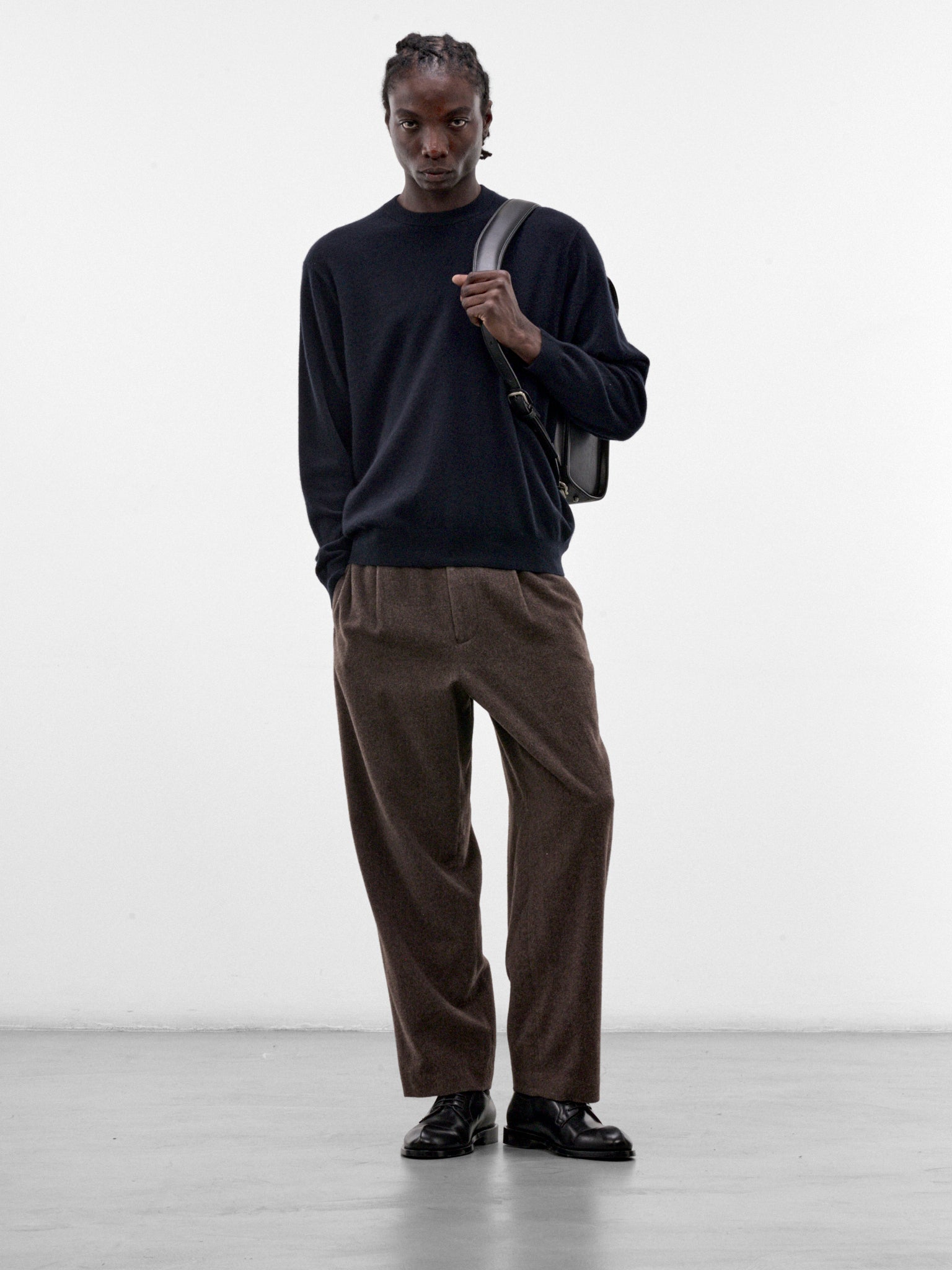 Navy Baby Cashmere Crewneck Sweater (KRAGLW0911-NAVY)